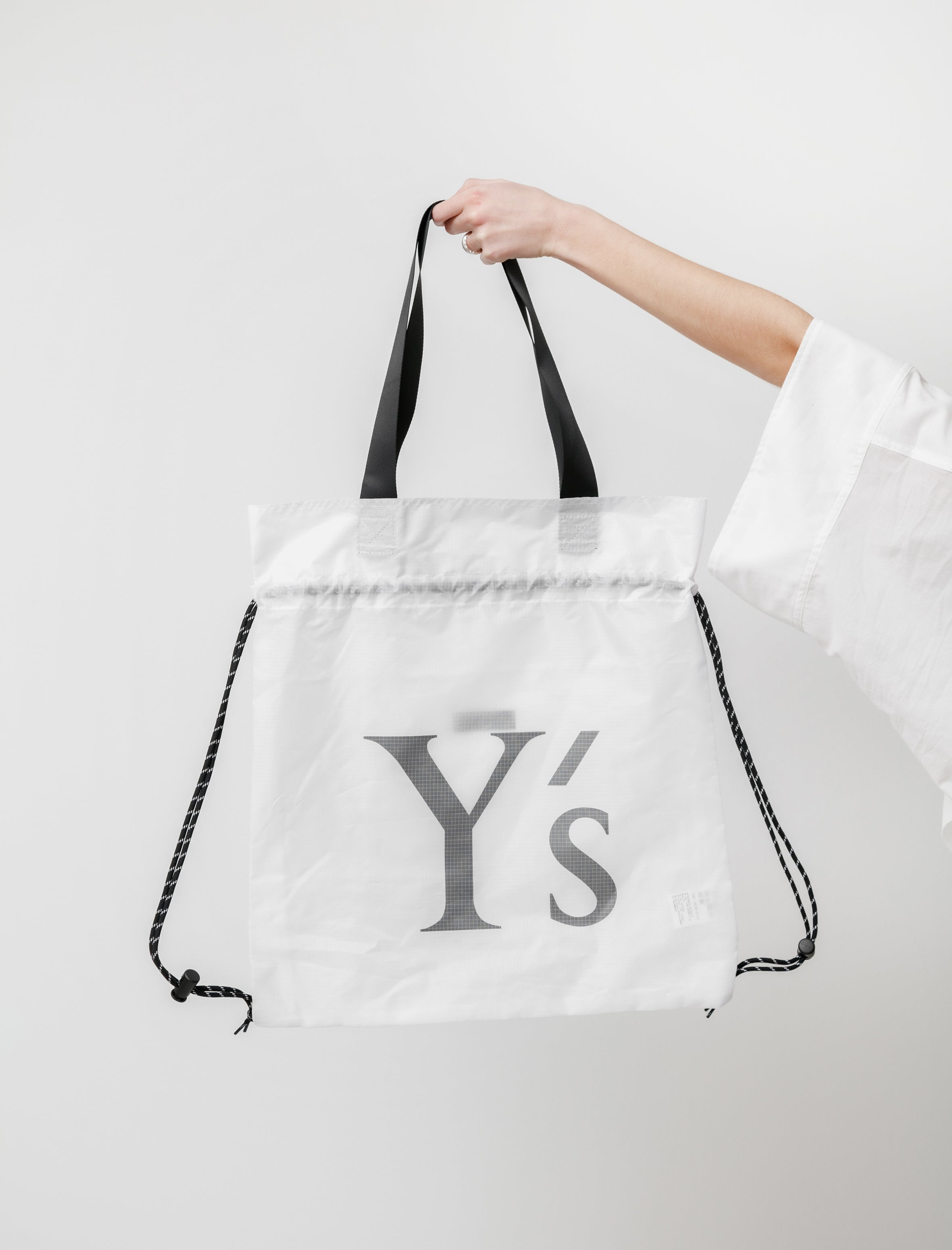 Y's by Yohji Yamamoto Ripstop Logo Backpack White