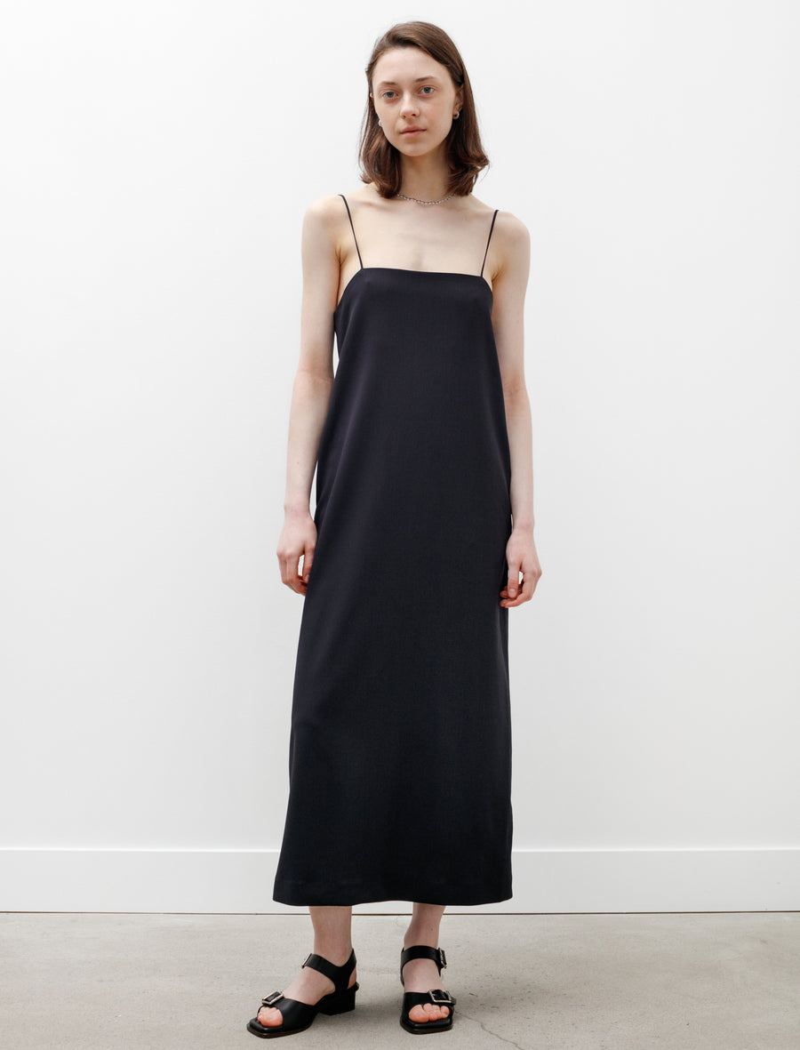 Hard Twist Wool Dobby Camisole Dress Navy