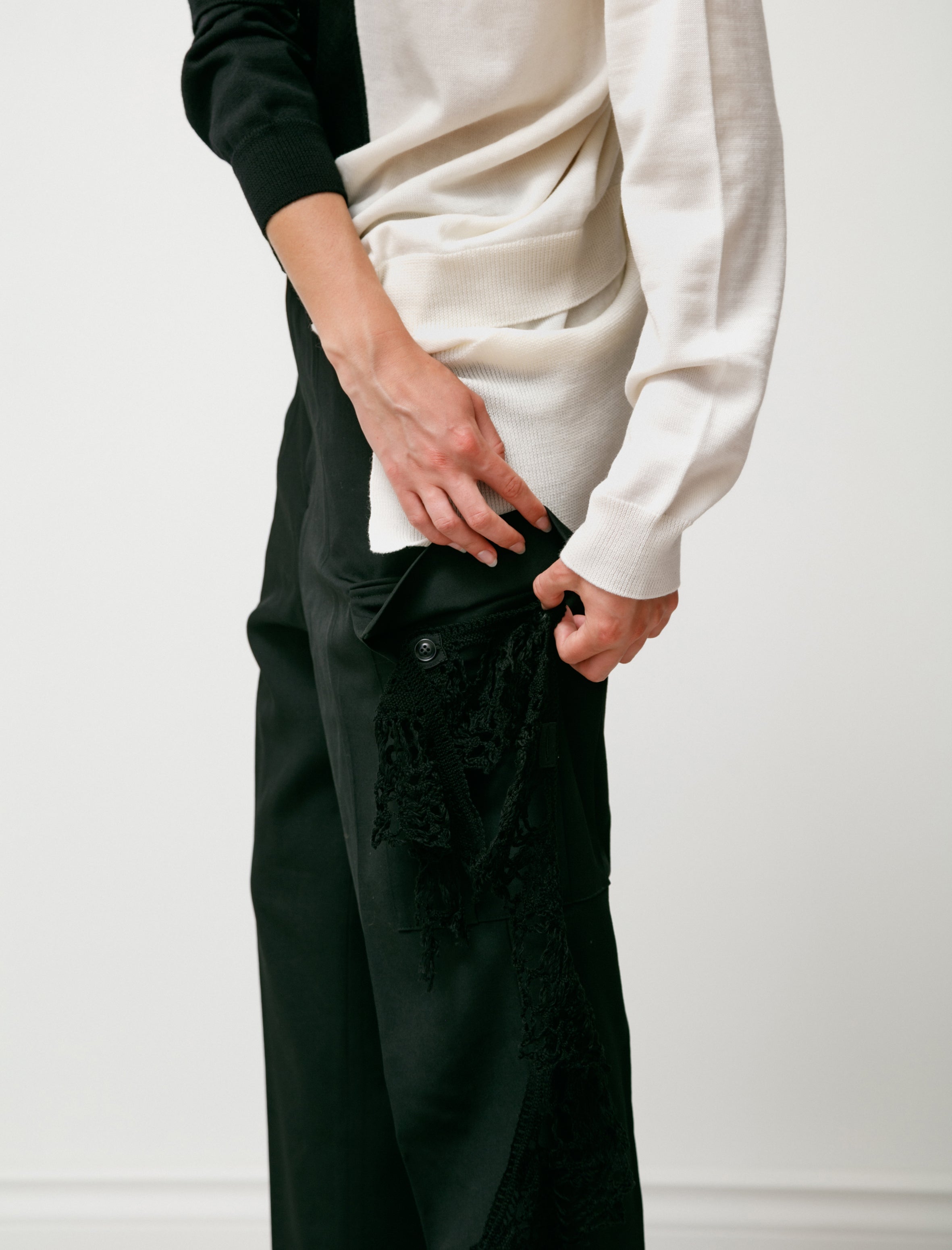 Y's by Yohji Yamamoto Gabardine Cargo Pants Black