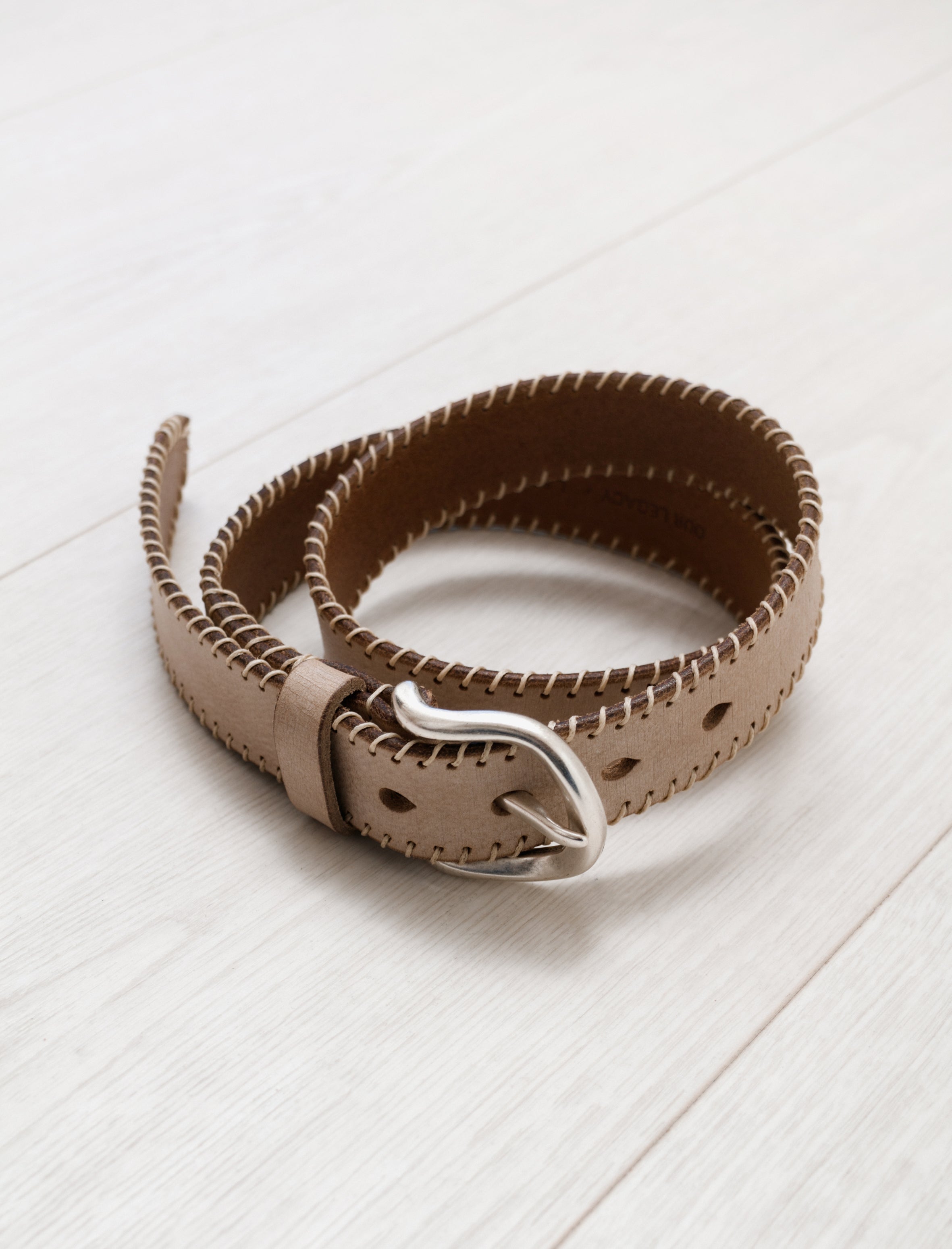 3.5cm Belt Arena Beige Leather