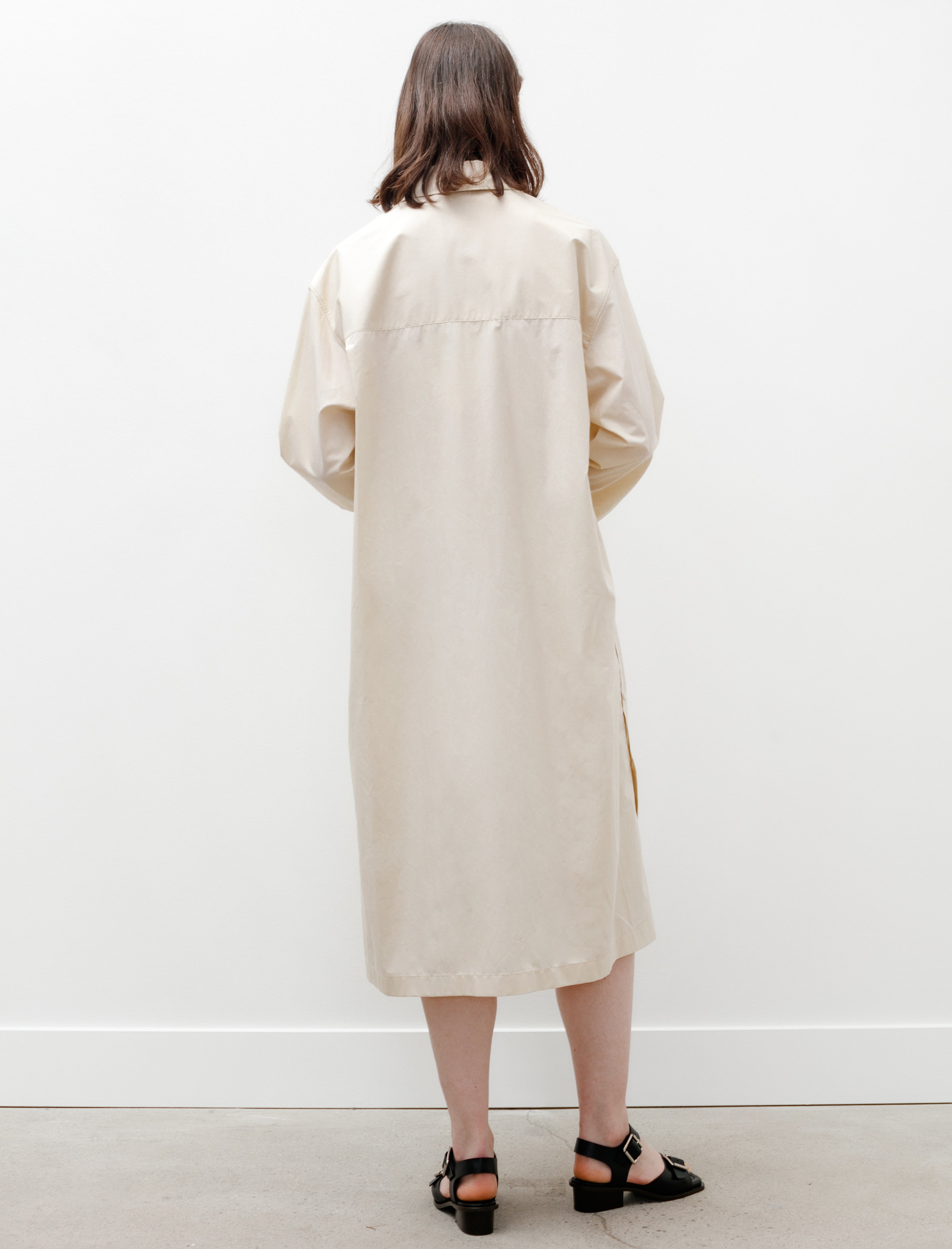 Lemaire Playful Buttoned Shirt Dress Cream