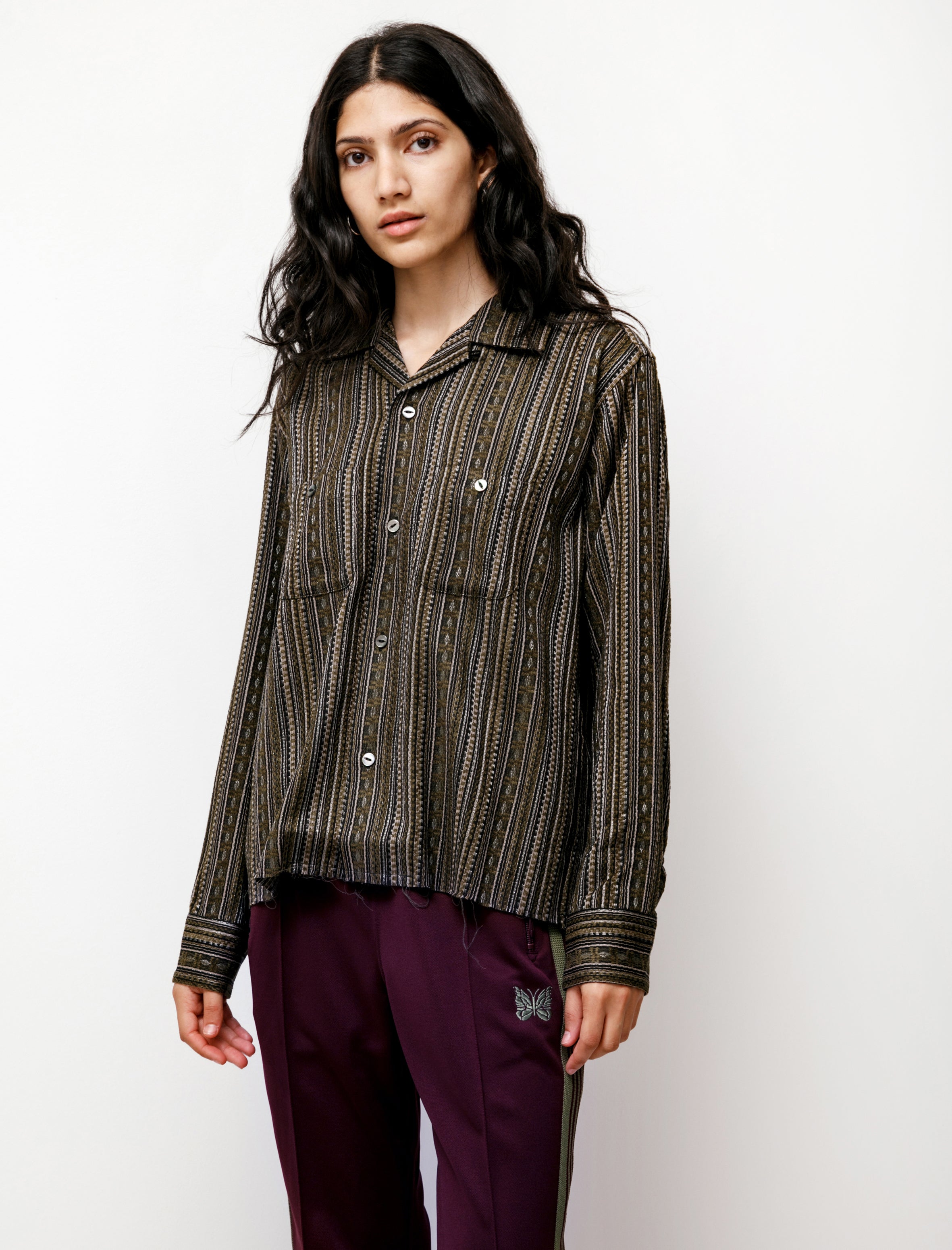 Needles Cut Off Shirt Stripe Mall Ikat