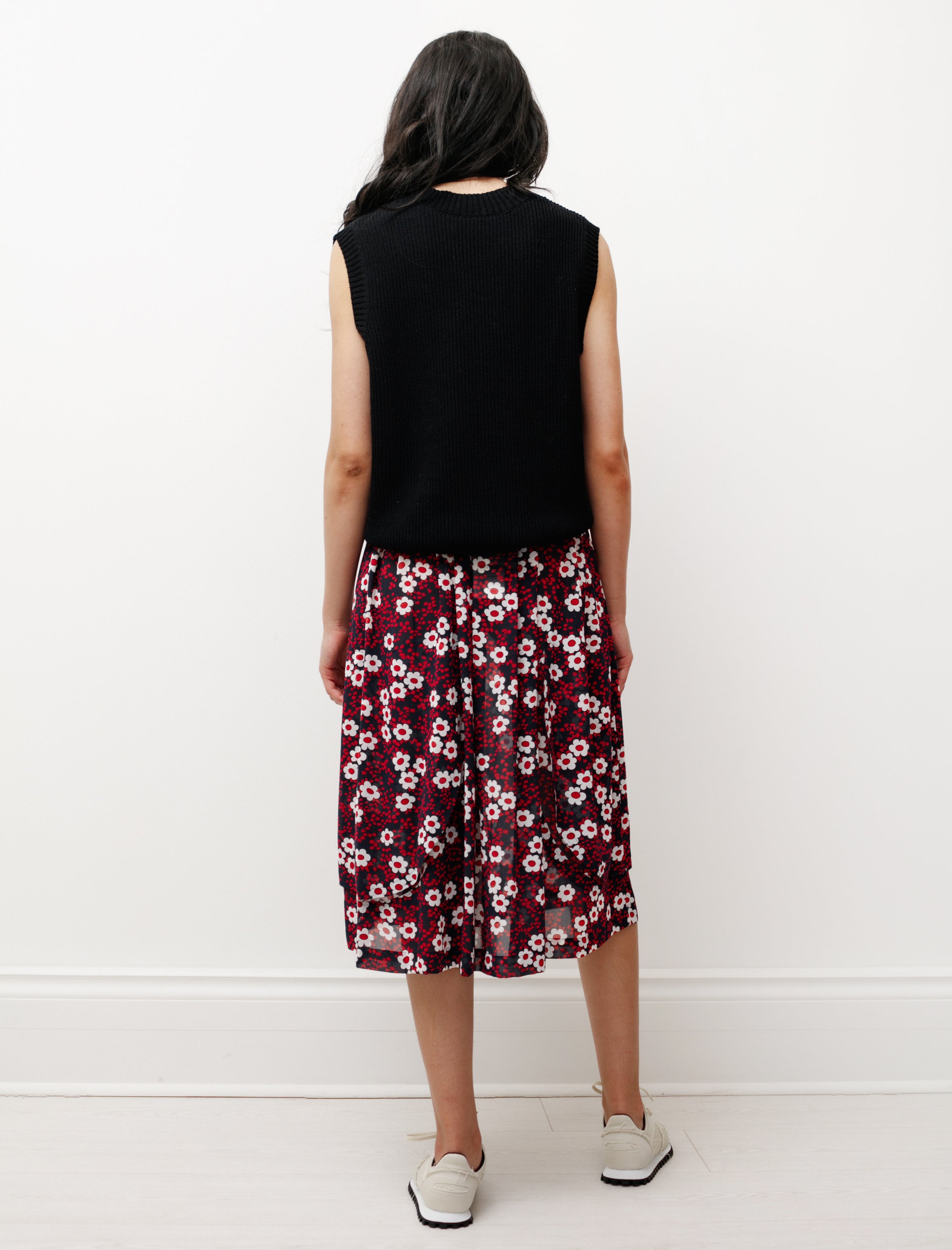 Comme des Garçons Comme des Garçons Floral Layered Skirt Navy/Red