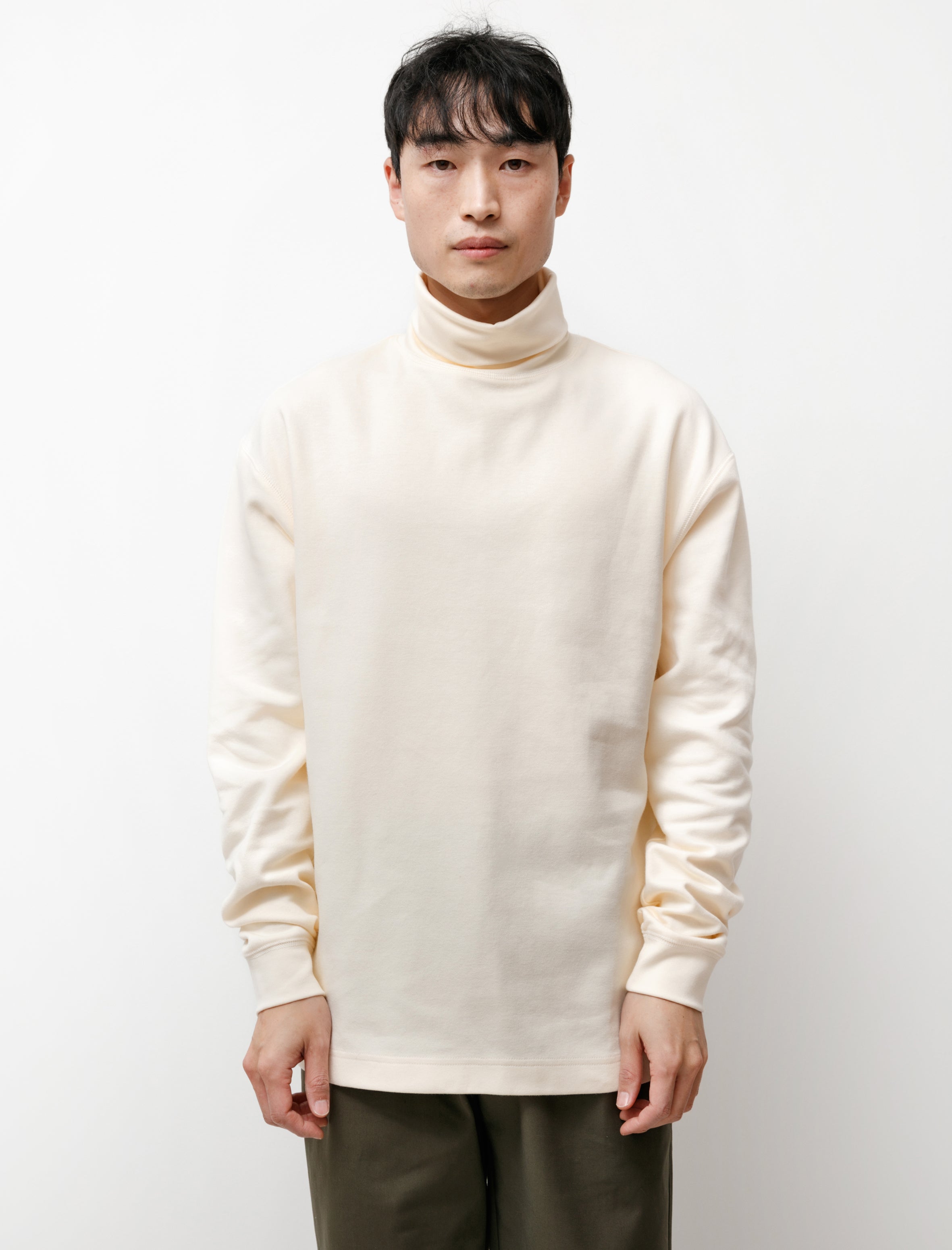 Archie Turtleneck Knit Jersey Ecru