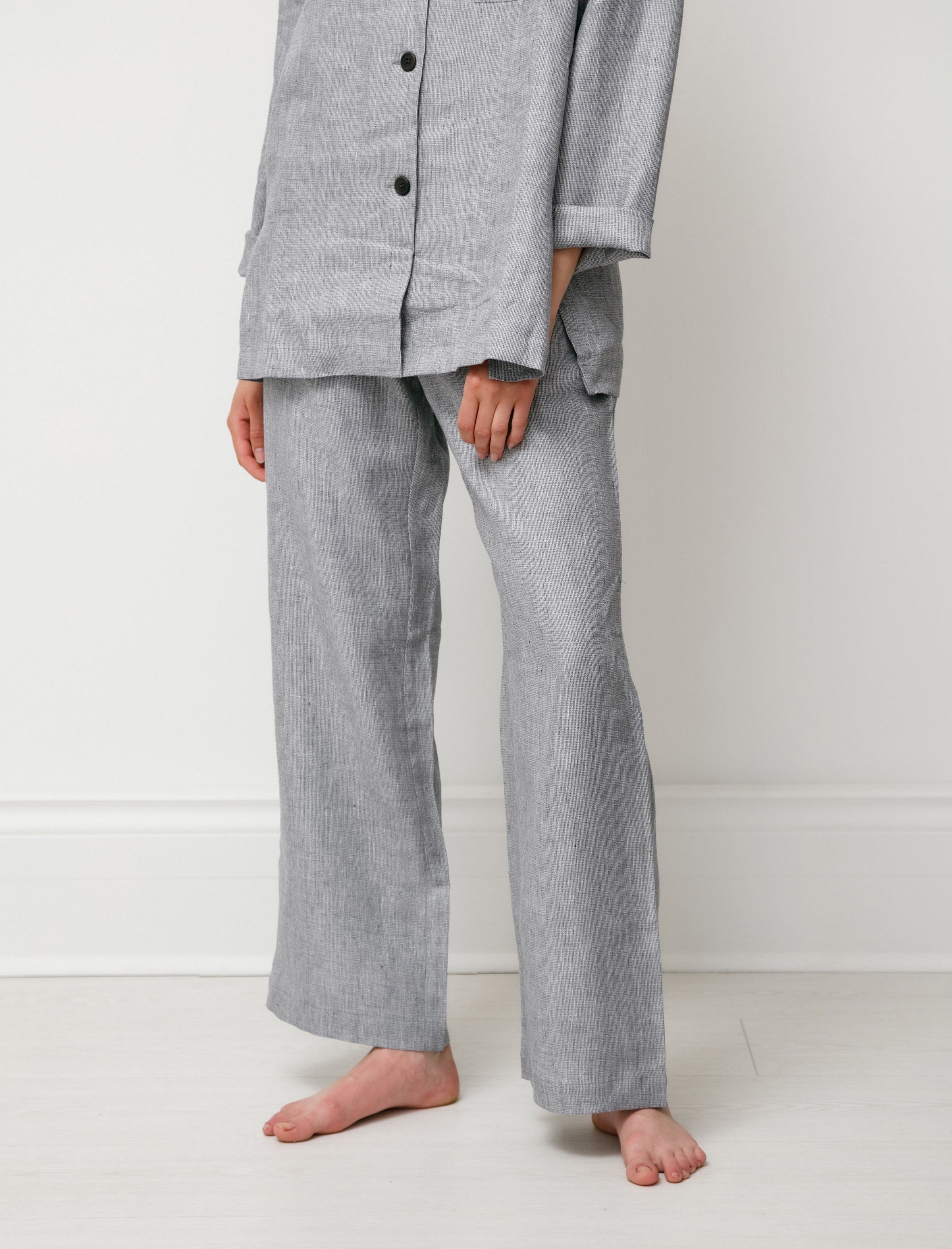 REST Womens Pyjama Set Tweedy Blue Linen