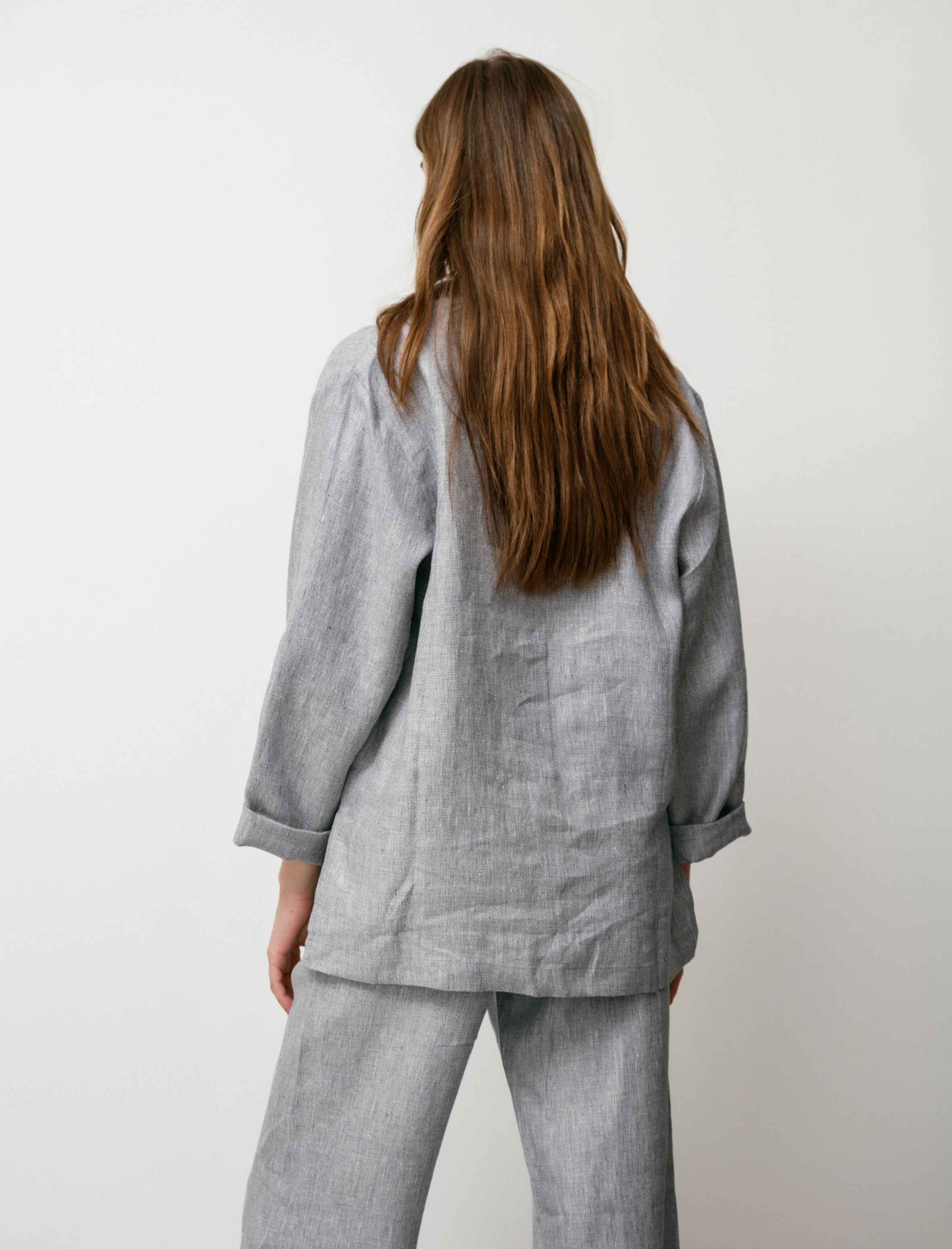 REST Womens Pyjama Set Tweedy Blue Linen