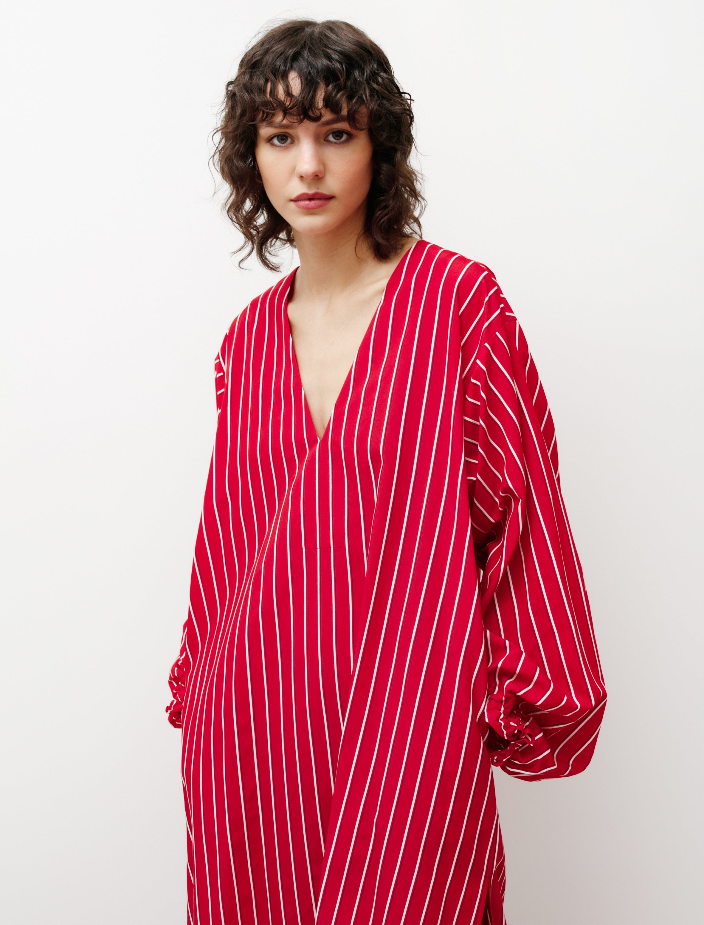 Hache Caftan Dress Red/White