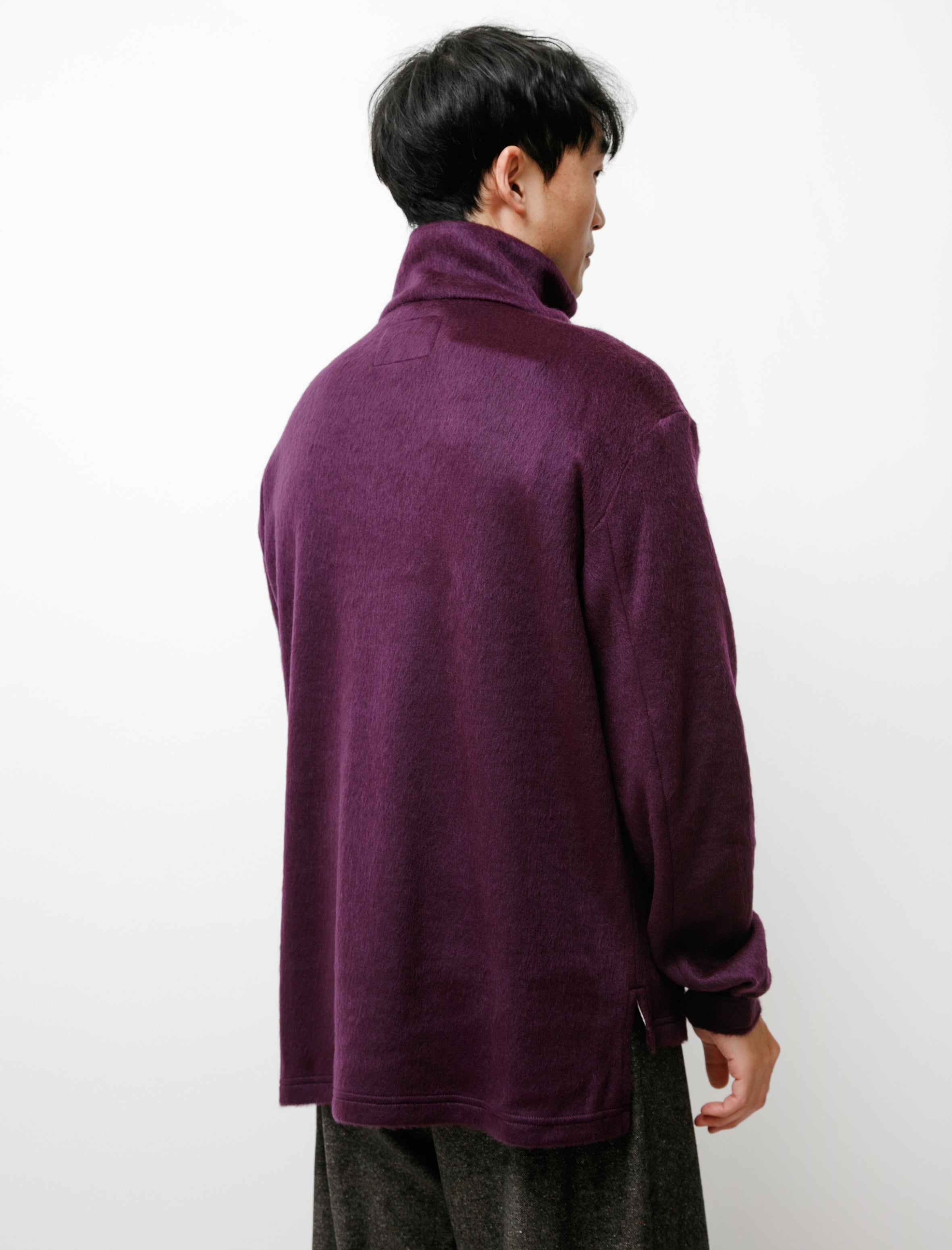 Archie Shaggy Half Zip Eggplant