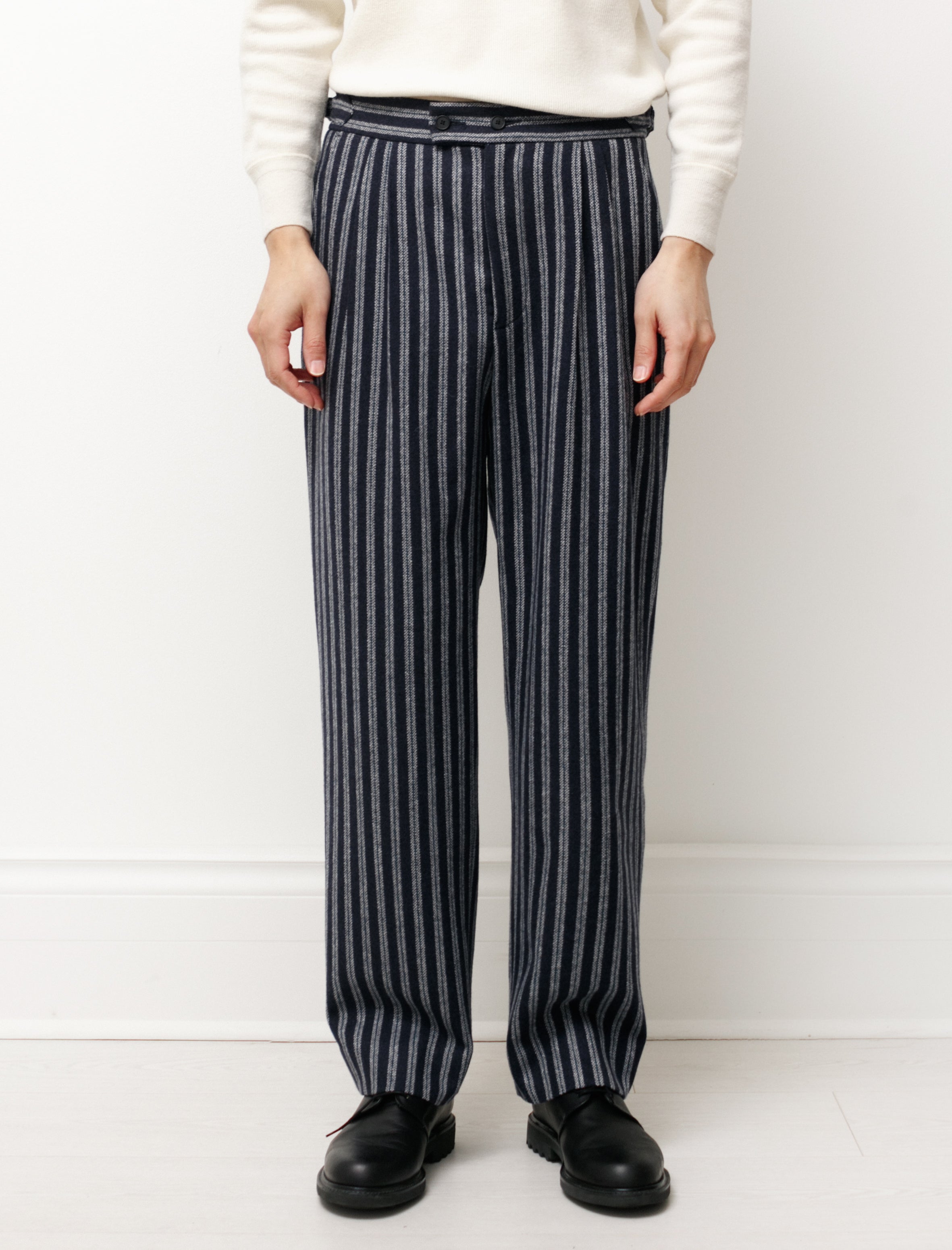 Valley Stripe Pleated Trousers