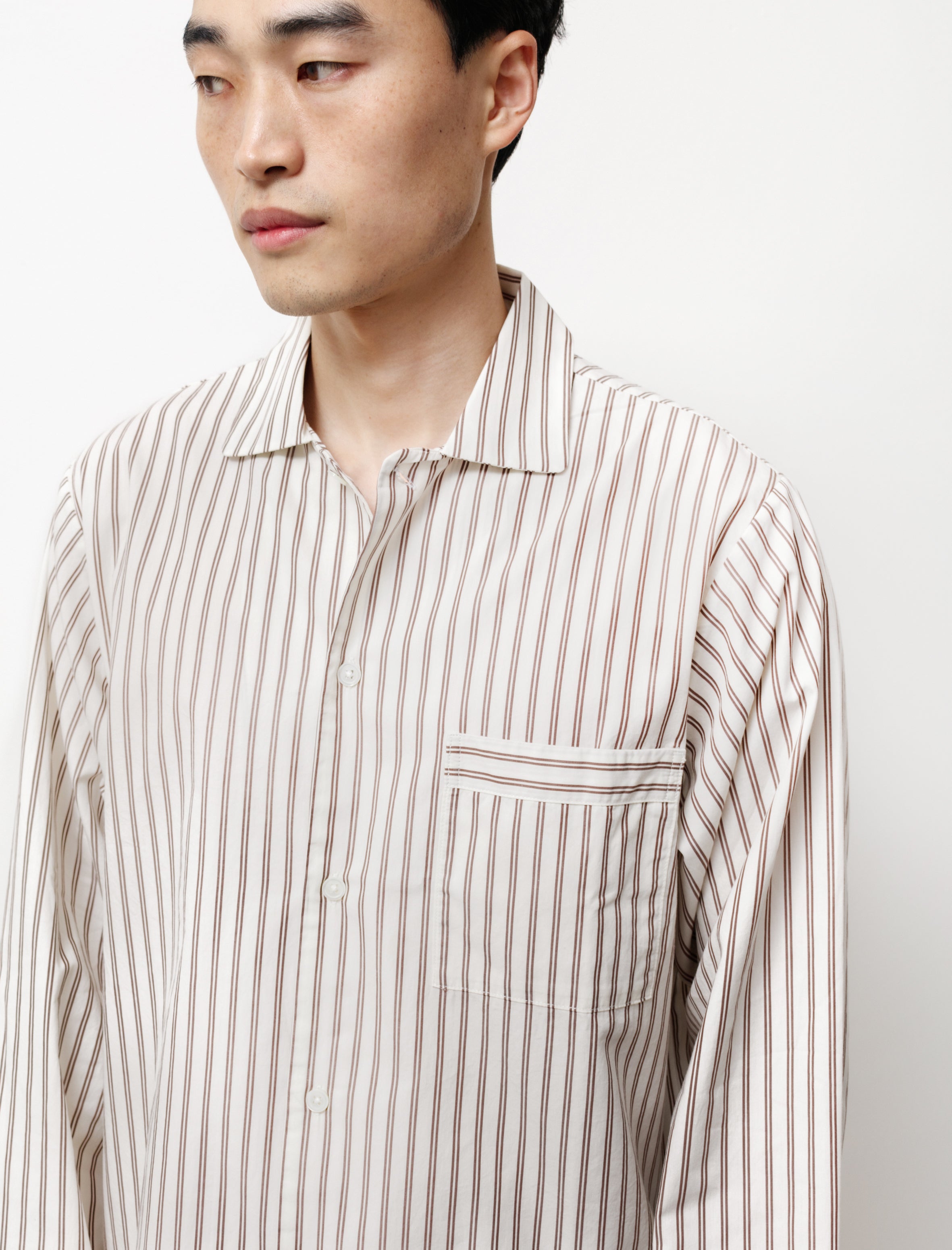 Tekla Poplin Pyjama Shirt Hopper Stripes