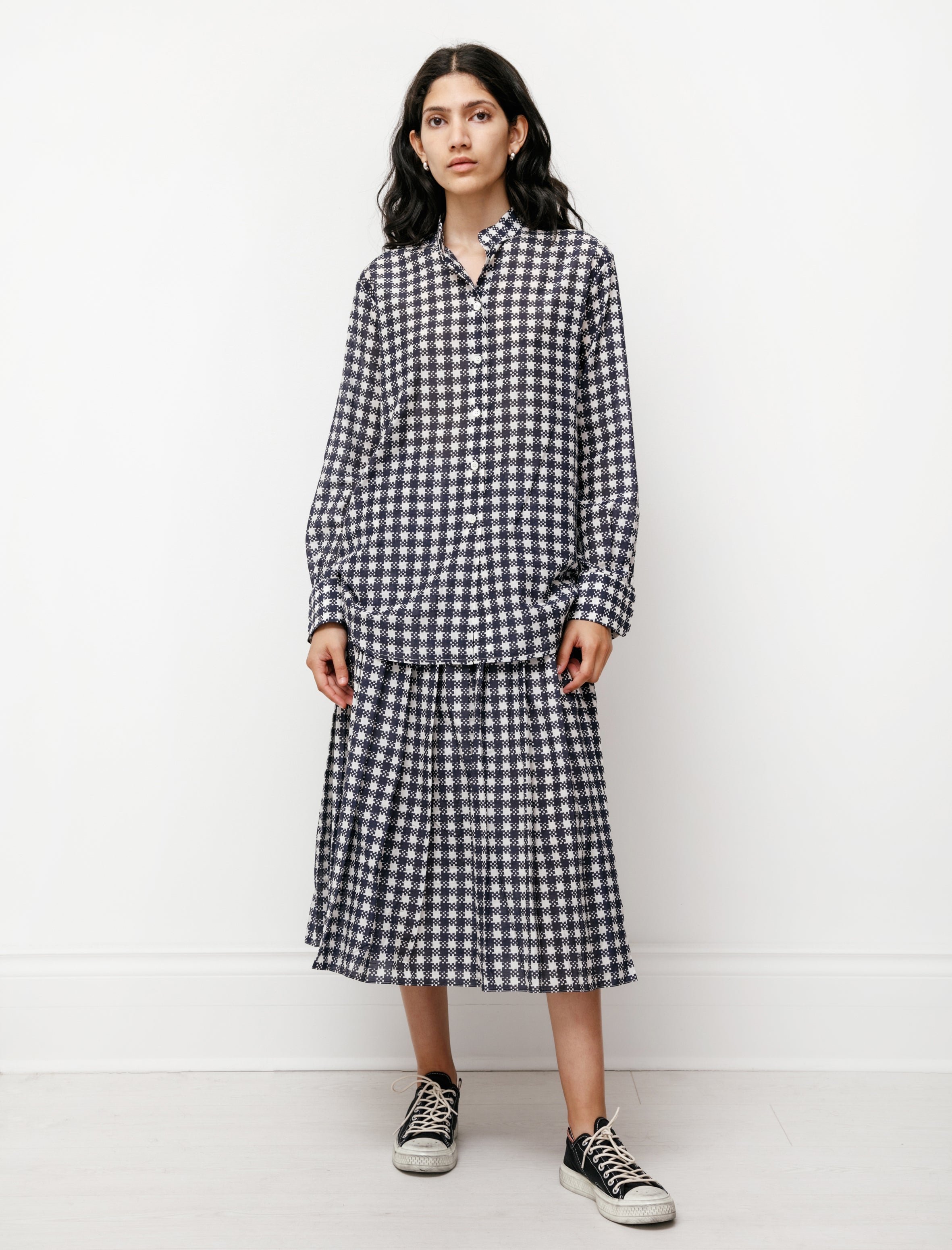 Sara Lanzi Oversize Shirt Blue Check