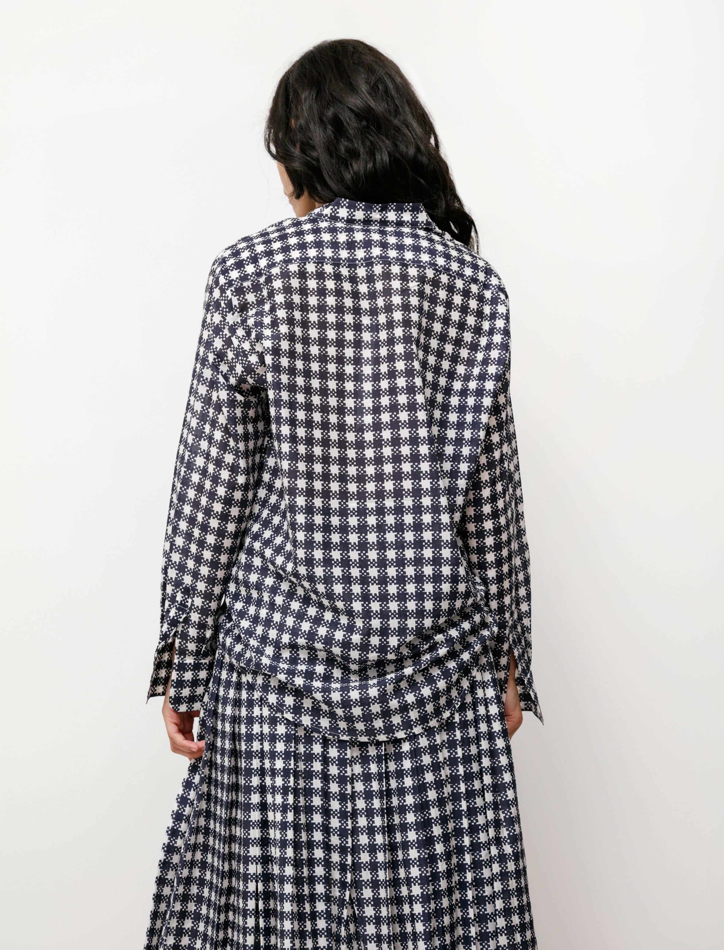 Sara Lanzi Oversize Shirt Blue Check