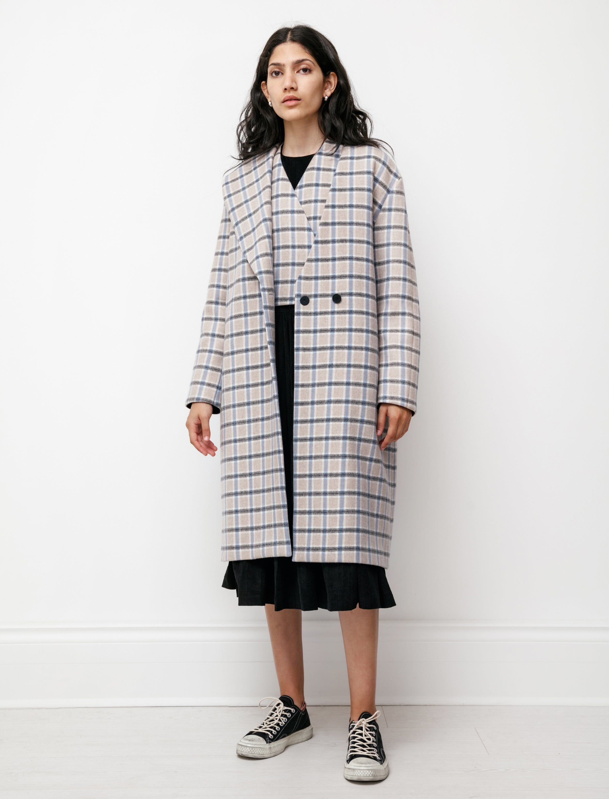 Sara Lanzi Shawl Coat Check 