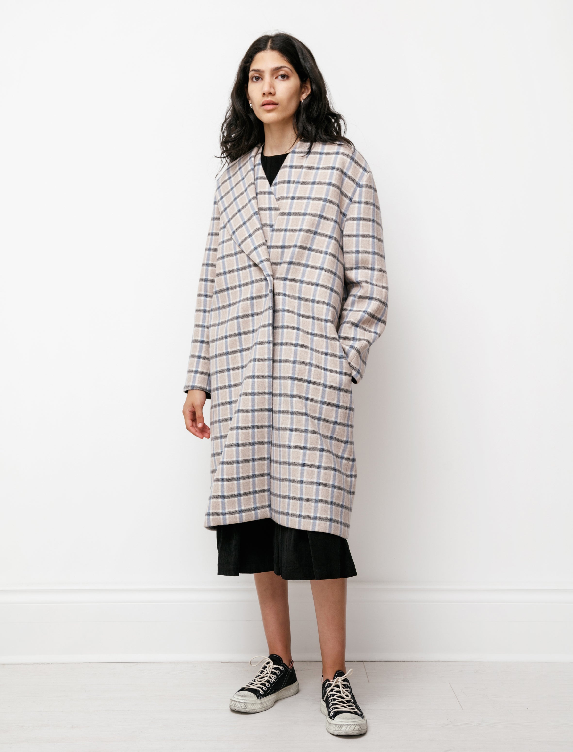 Sara Lanzi Shawl Coat Check 