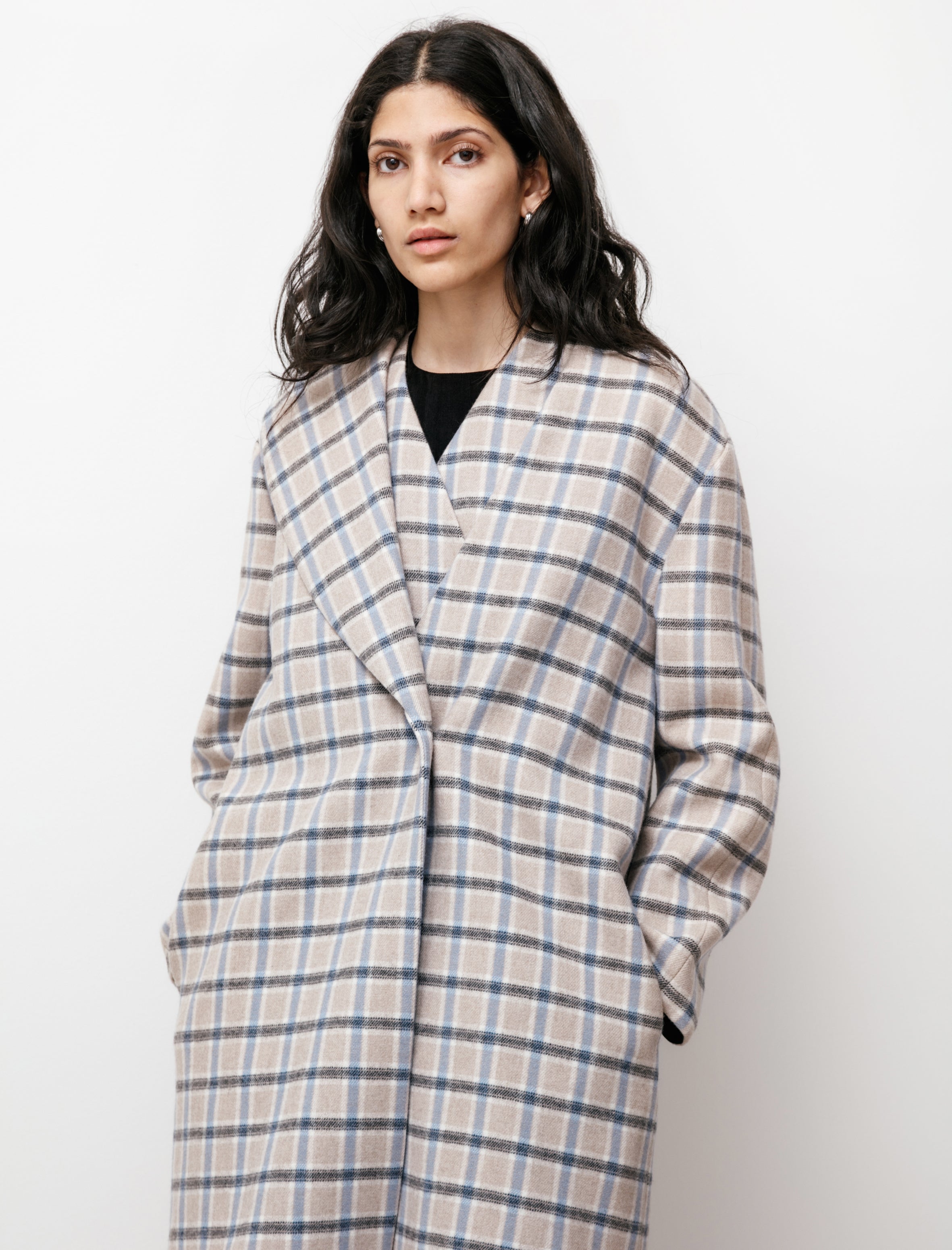 Sara Lanzi Shawl Coat Check 