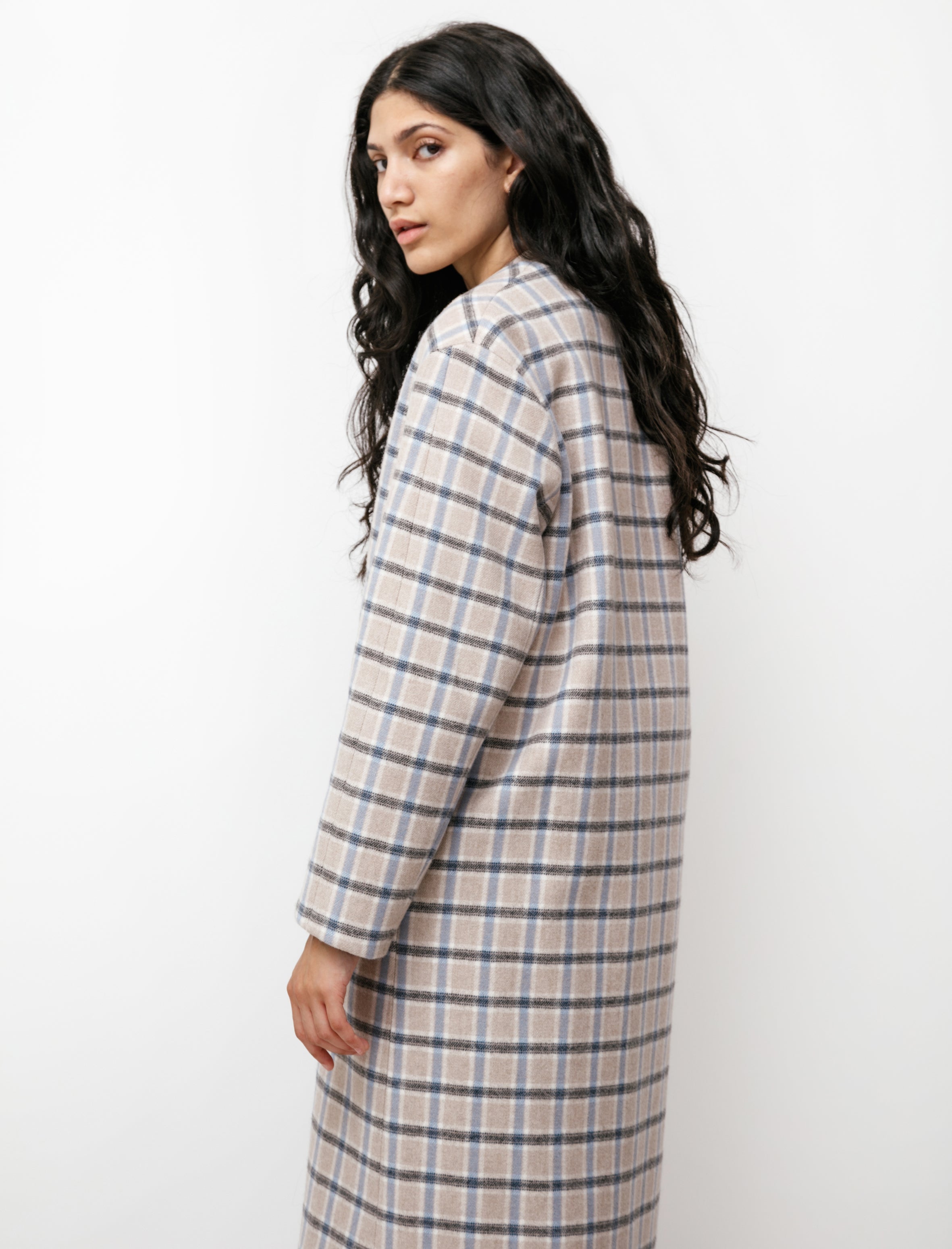 Sara Lanzi Shawl Coat Check 