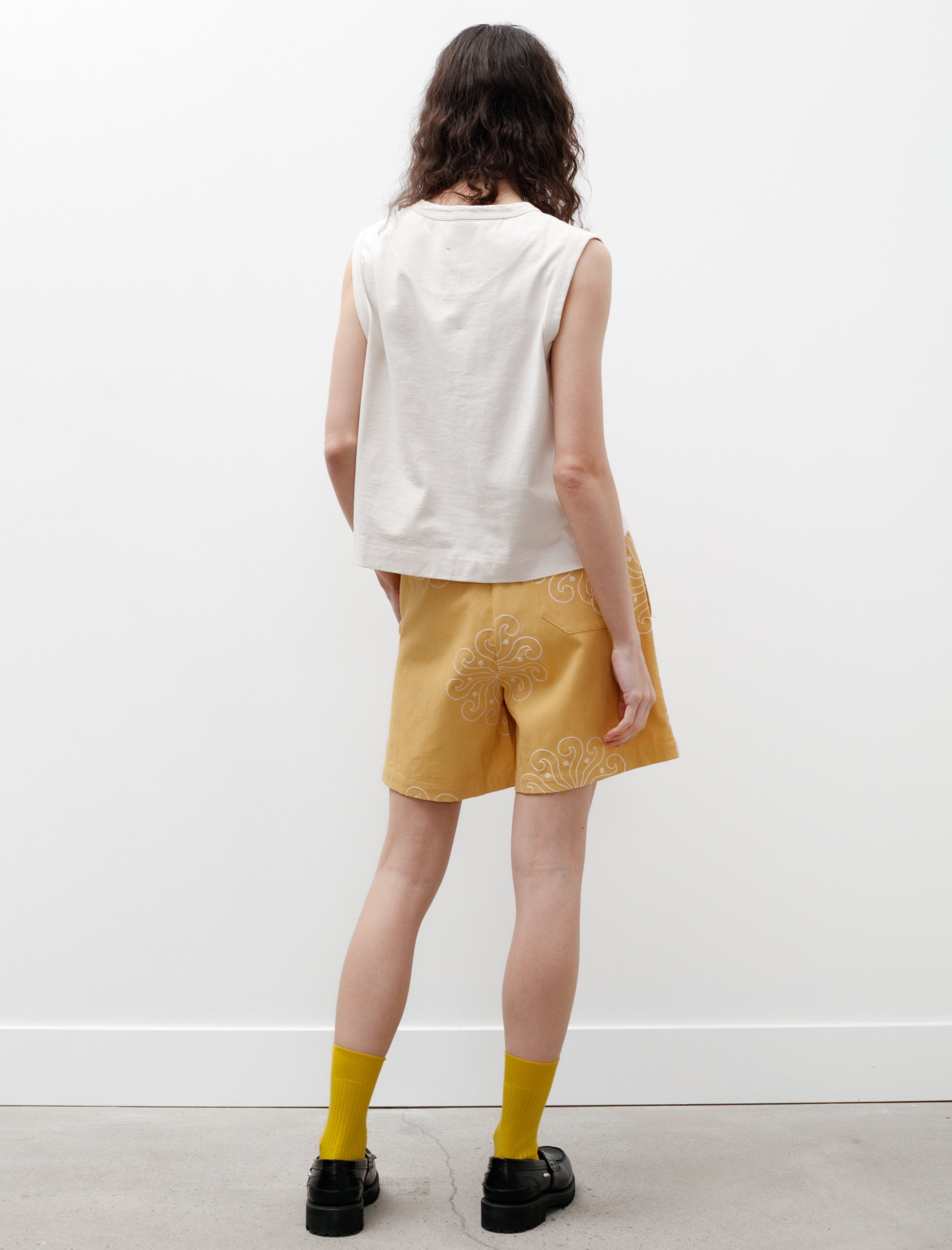 Bode Soleil Shorts Yellow