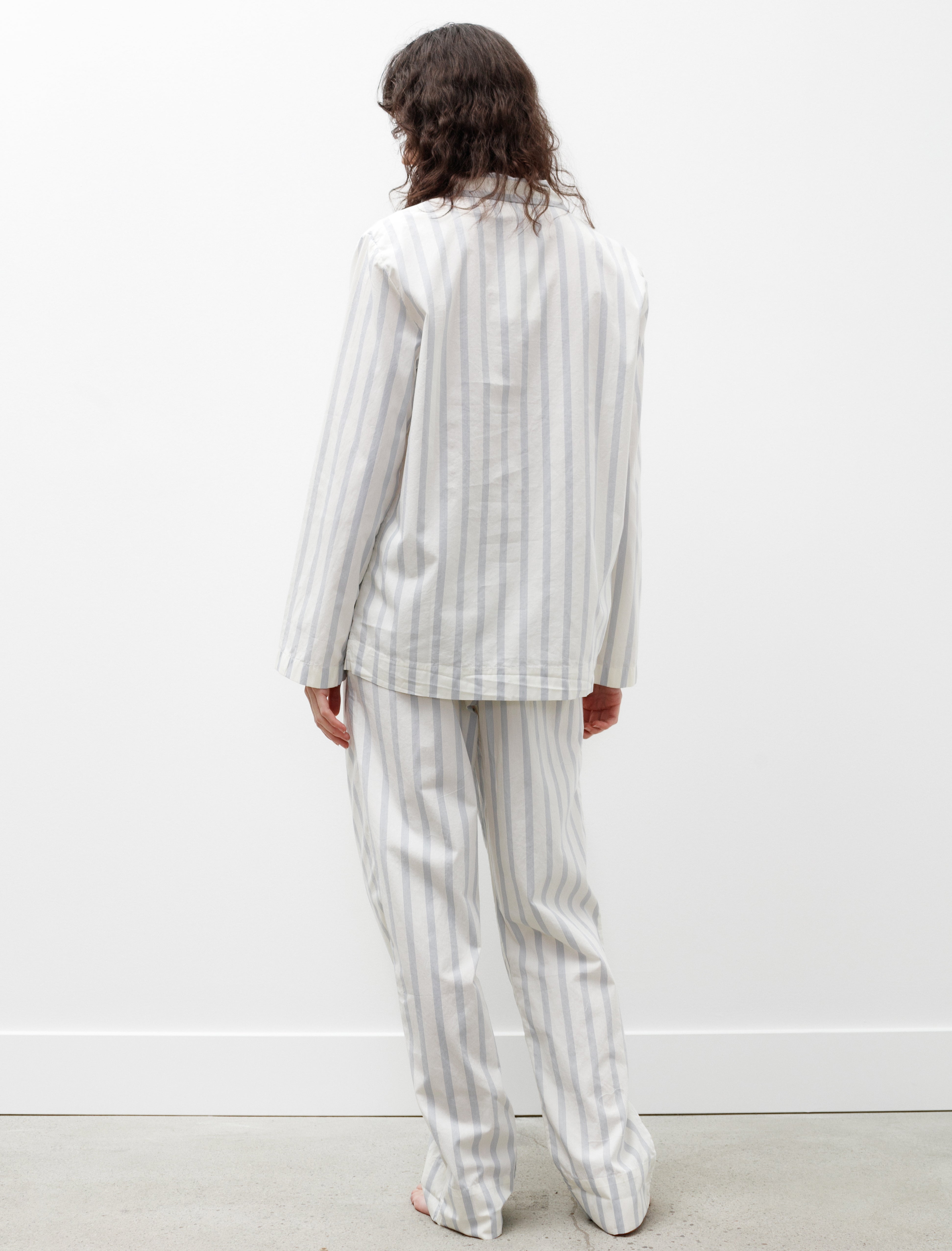 Tekla Poplin Pyjama Pants Needle Stripes