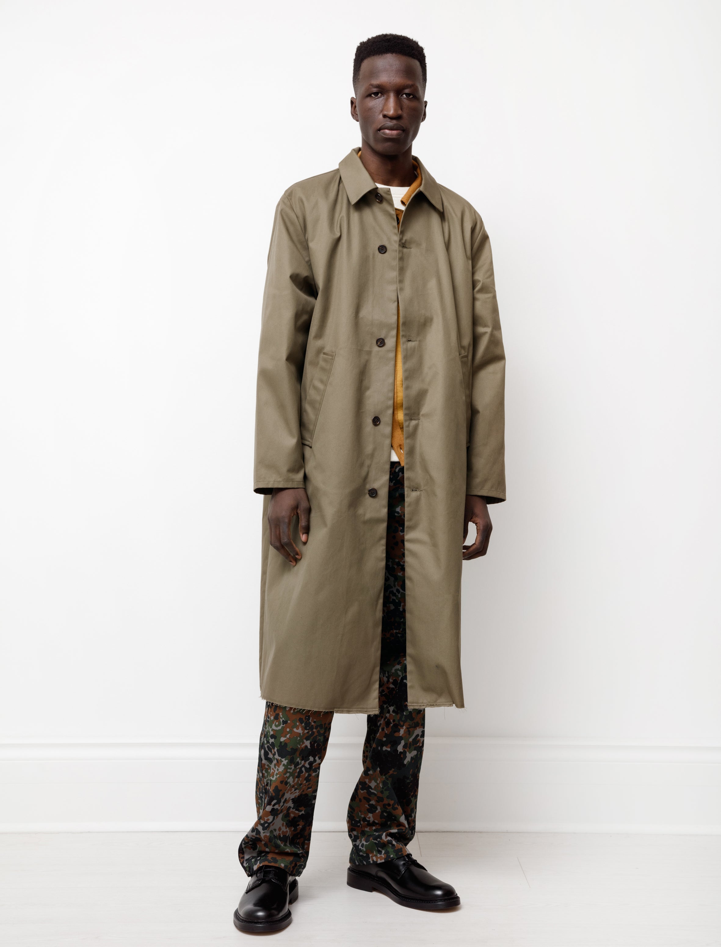 Camiel Fortgens Long Coat Cotton Twill Green