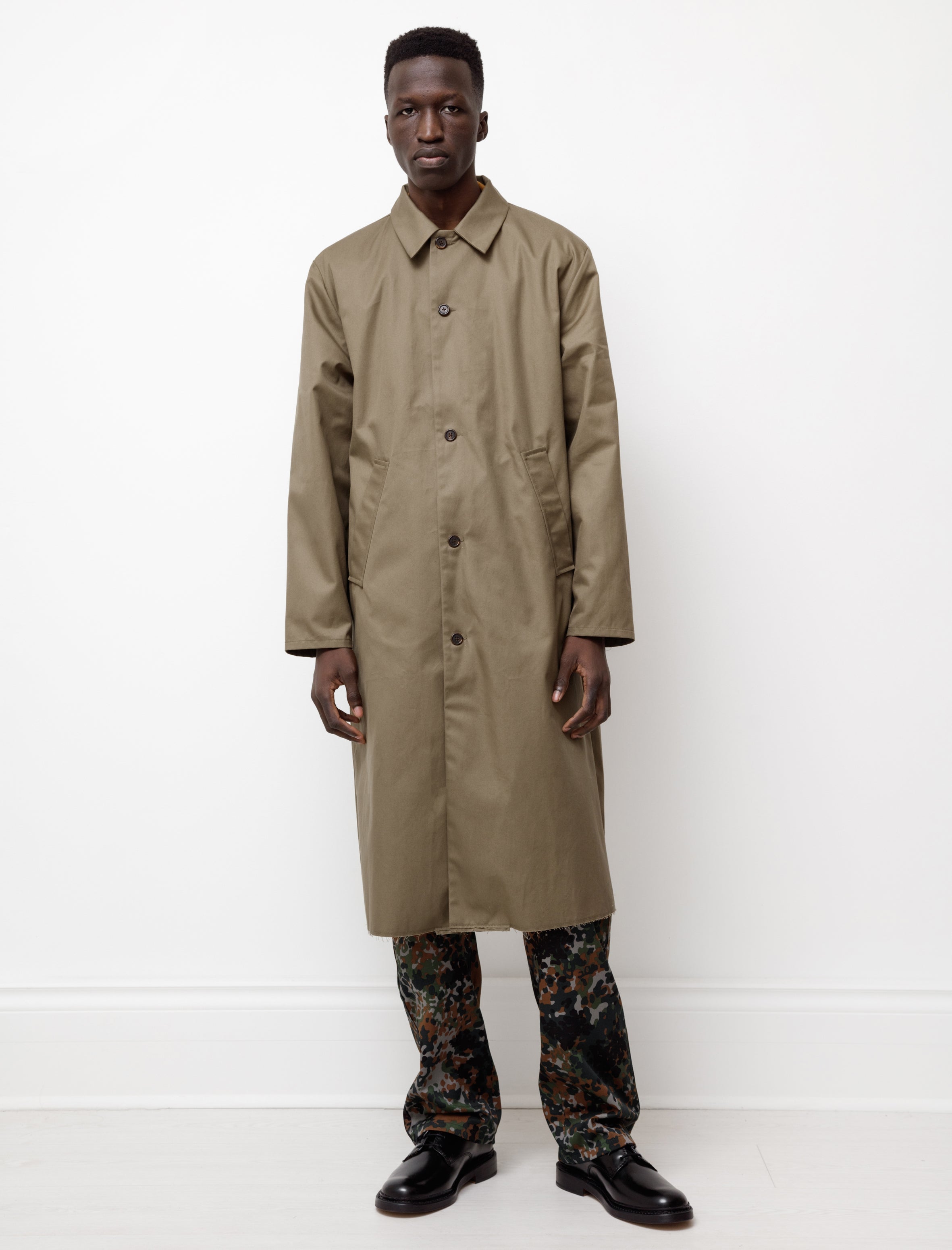 Camiel Fortgens Long Coat Cotton Twill Green