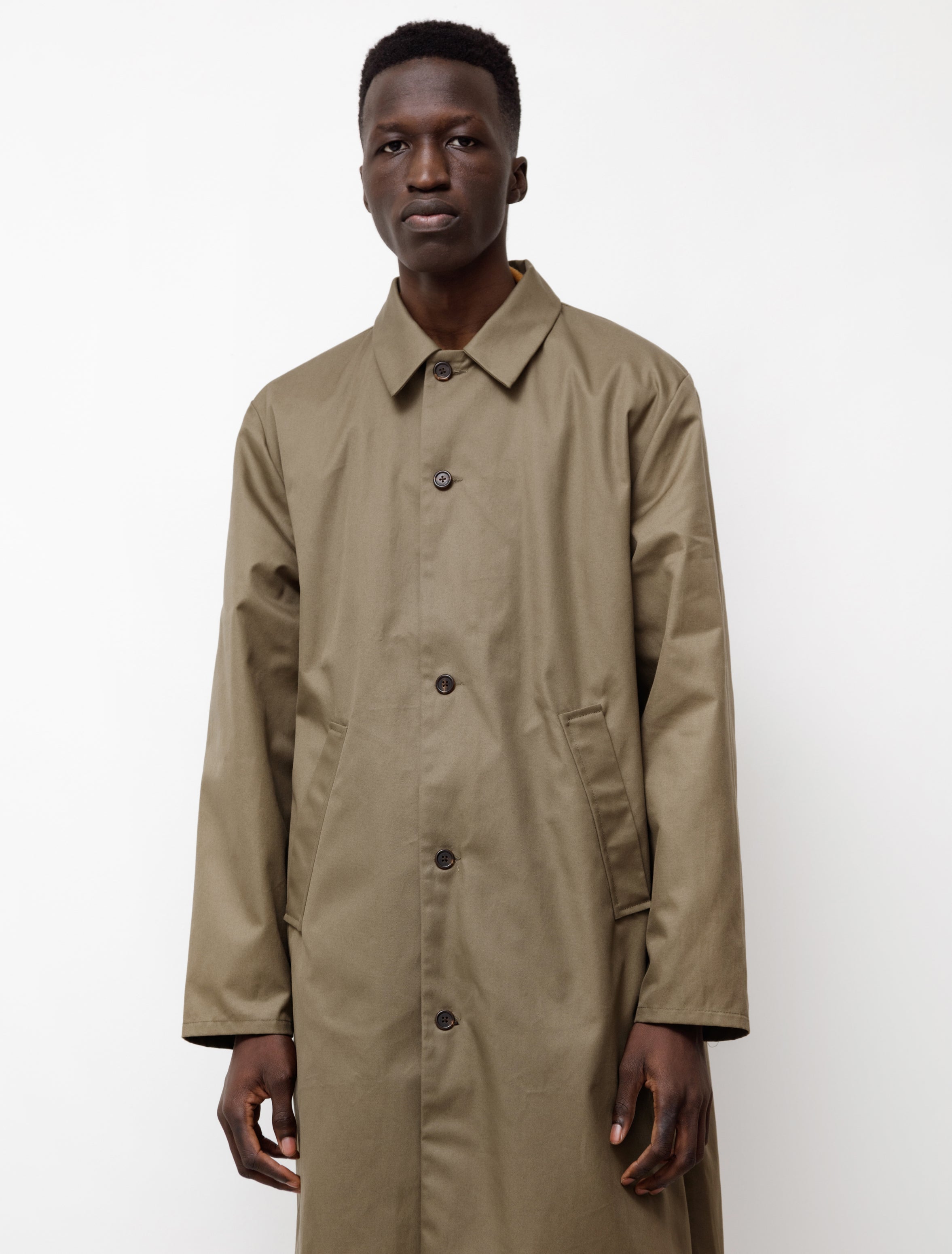 Camiel Fortgens Long Coat Cotton Twill Green