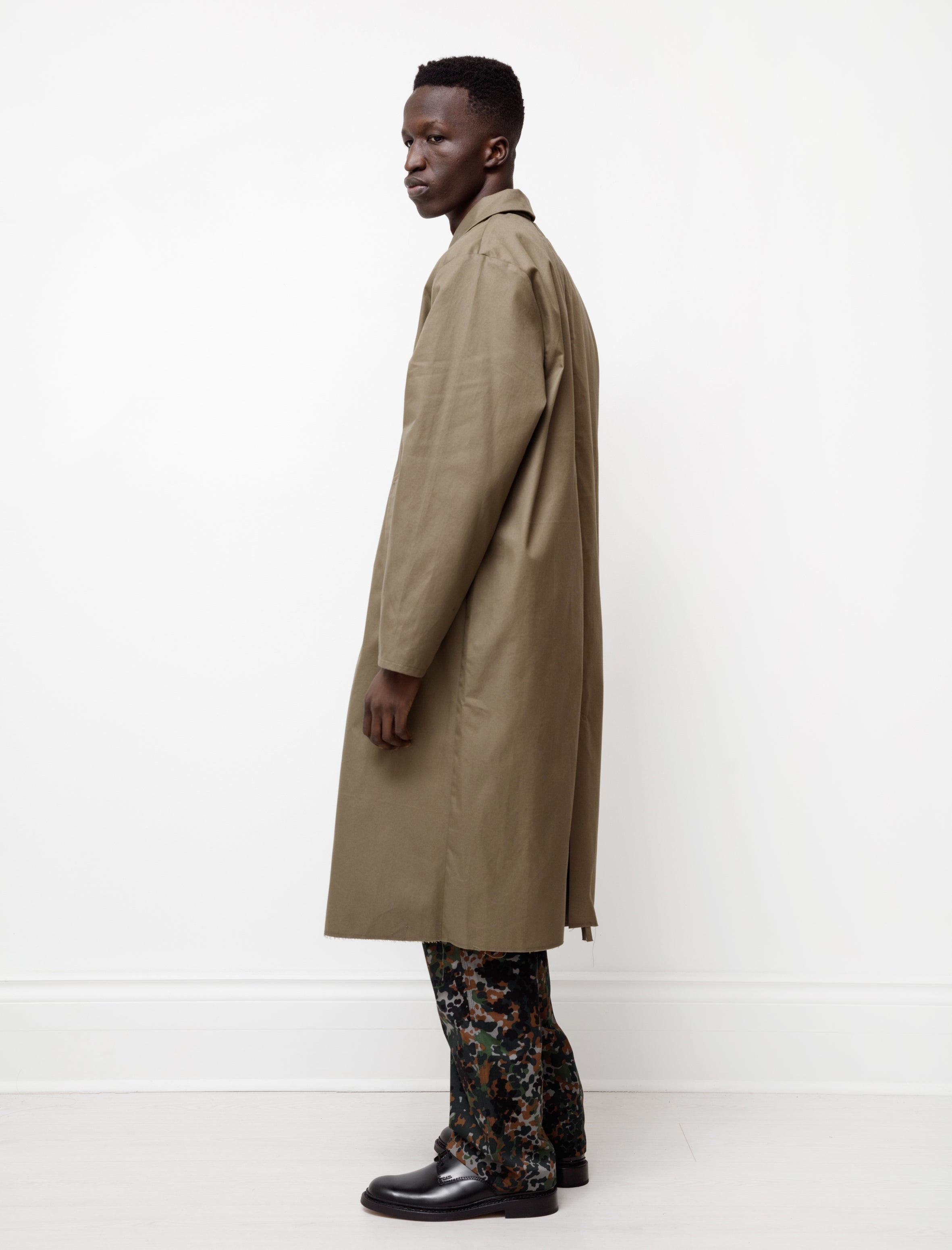 Camiel Fortgens Long Coat Cotton Twill Green