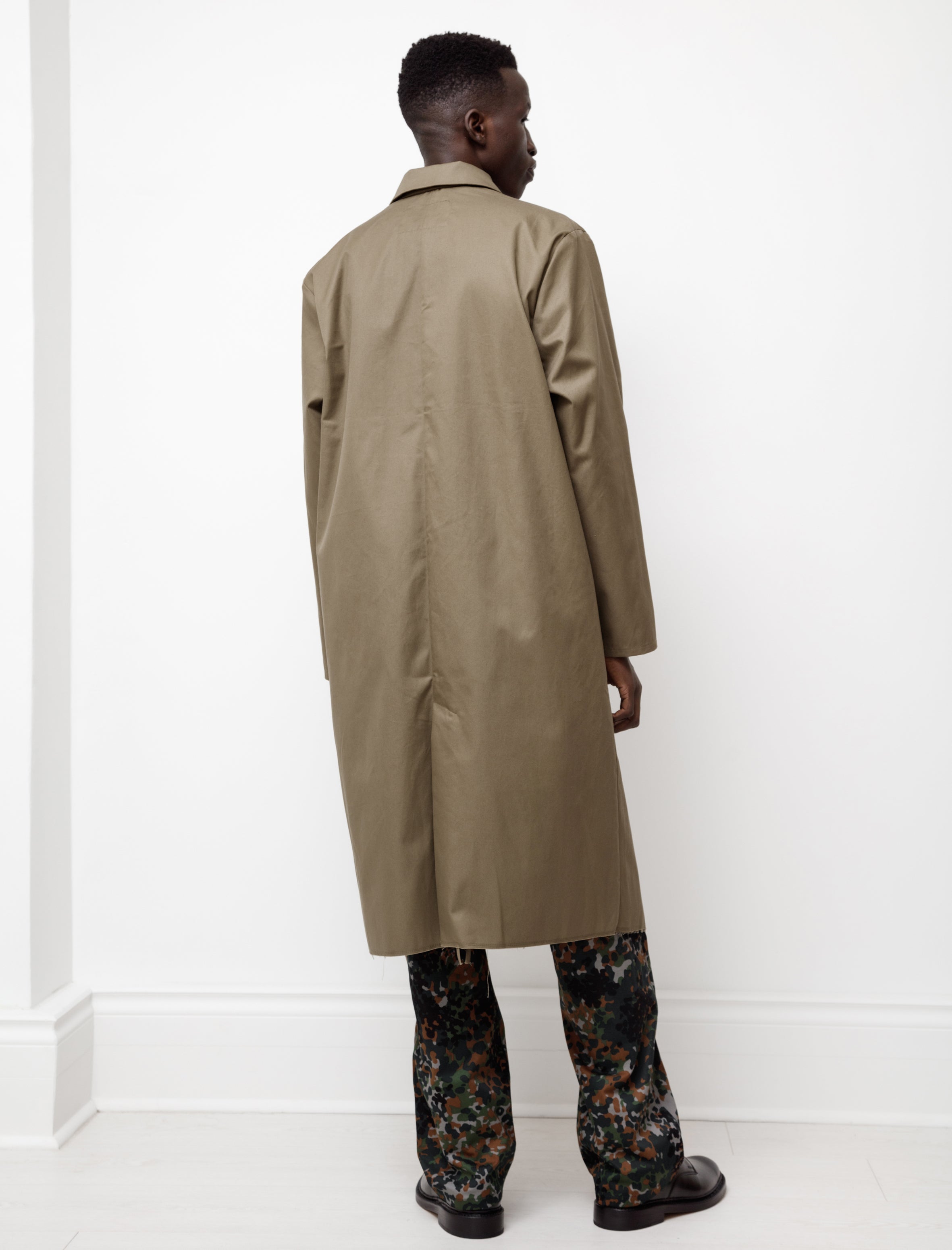 Camiel Fortgens Long Coat Cotton Twill Green