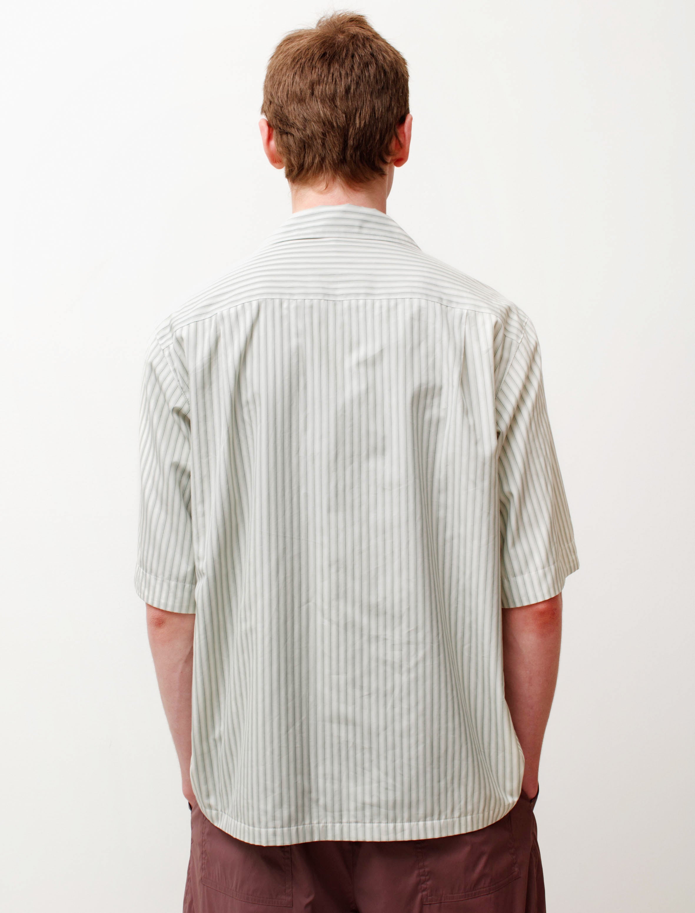 AURALEE TERRY LINED FINX STRIPE SHIRTS 3
