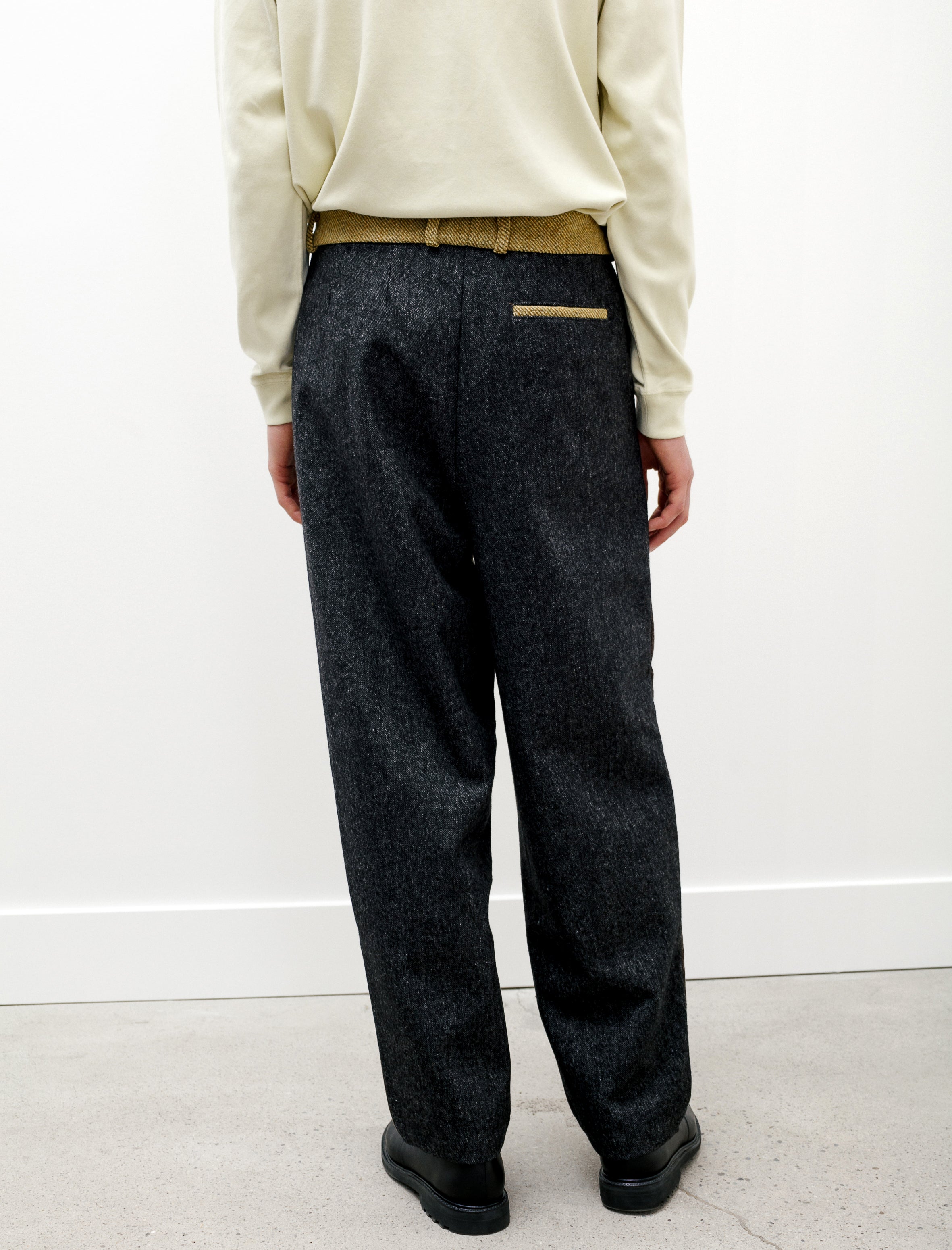 Frank Leder Mixed Wool Pants Yellow Brown Grey