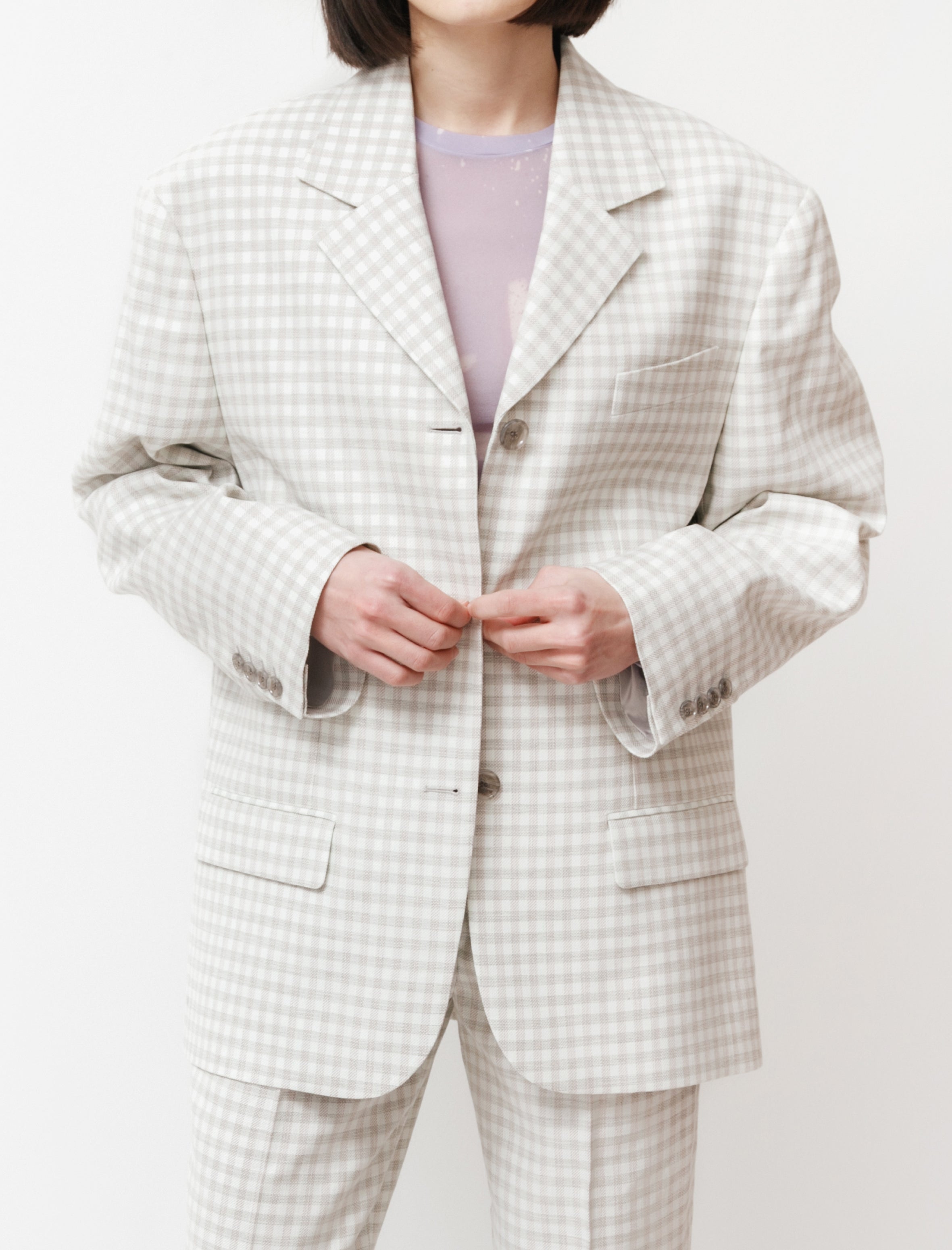 Acne Studios Tweed Suit Jacket Green/Grey