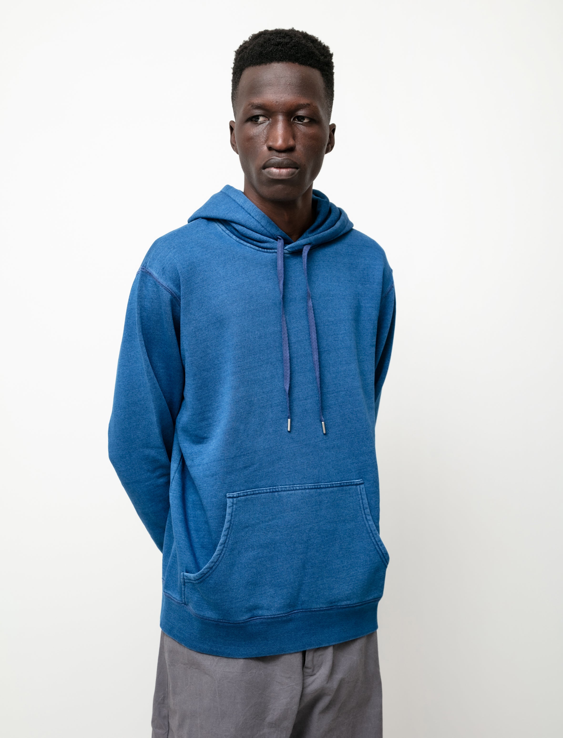 Sunspel Loopback Overhead Hoody Real Indigo