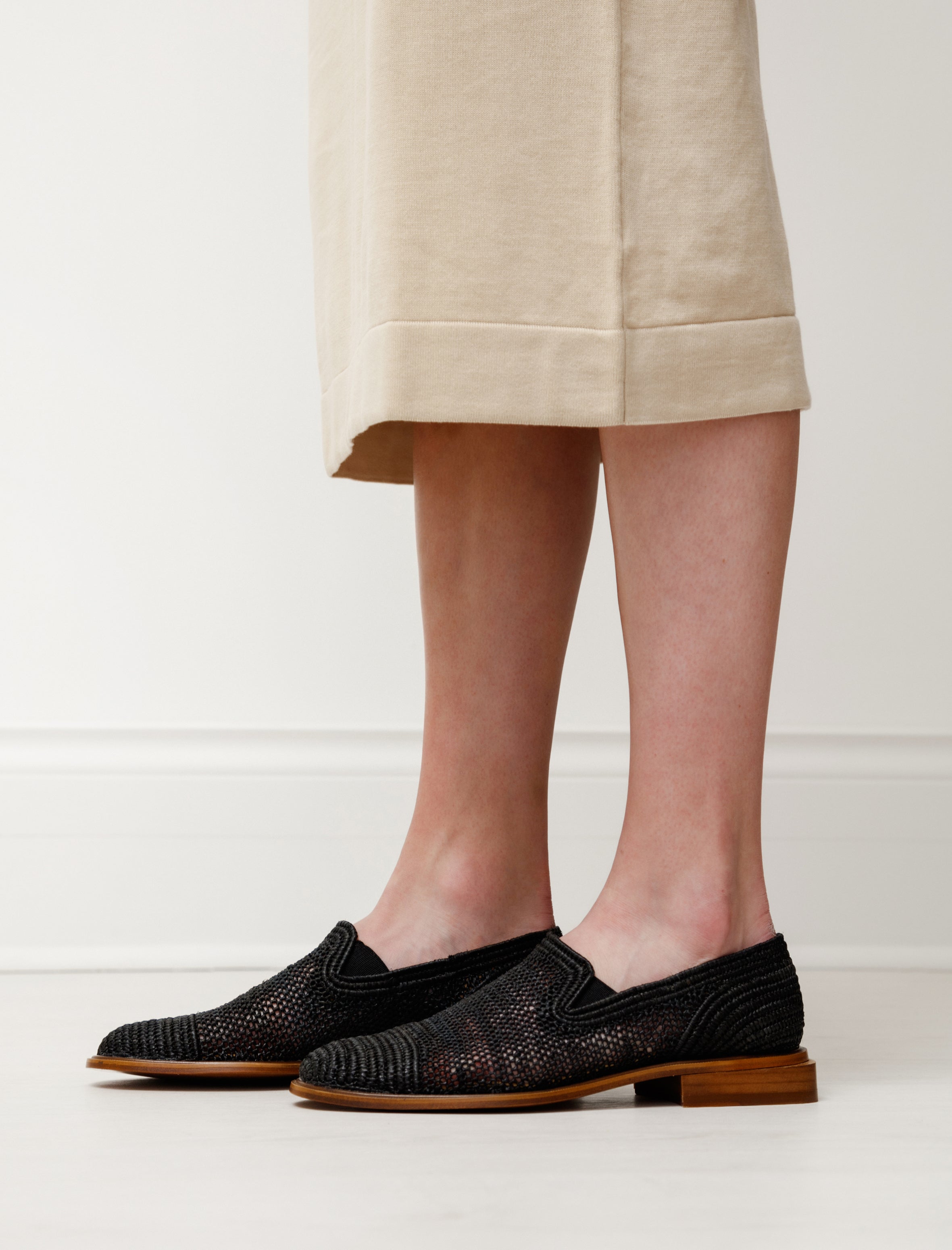 Clergerie Jaden Raffia Loafer Black