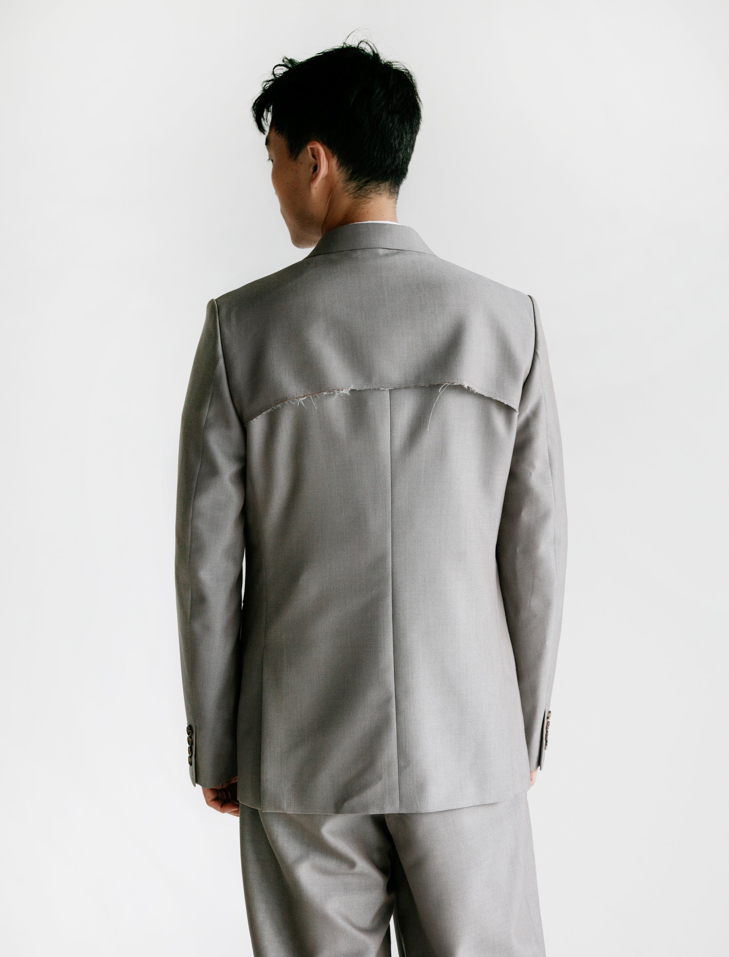 Wool Mohair Sharkskin Jacket Sand