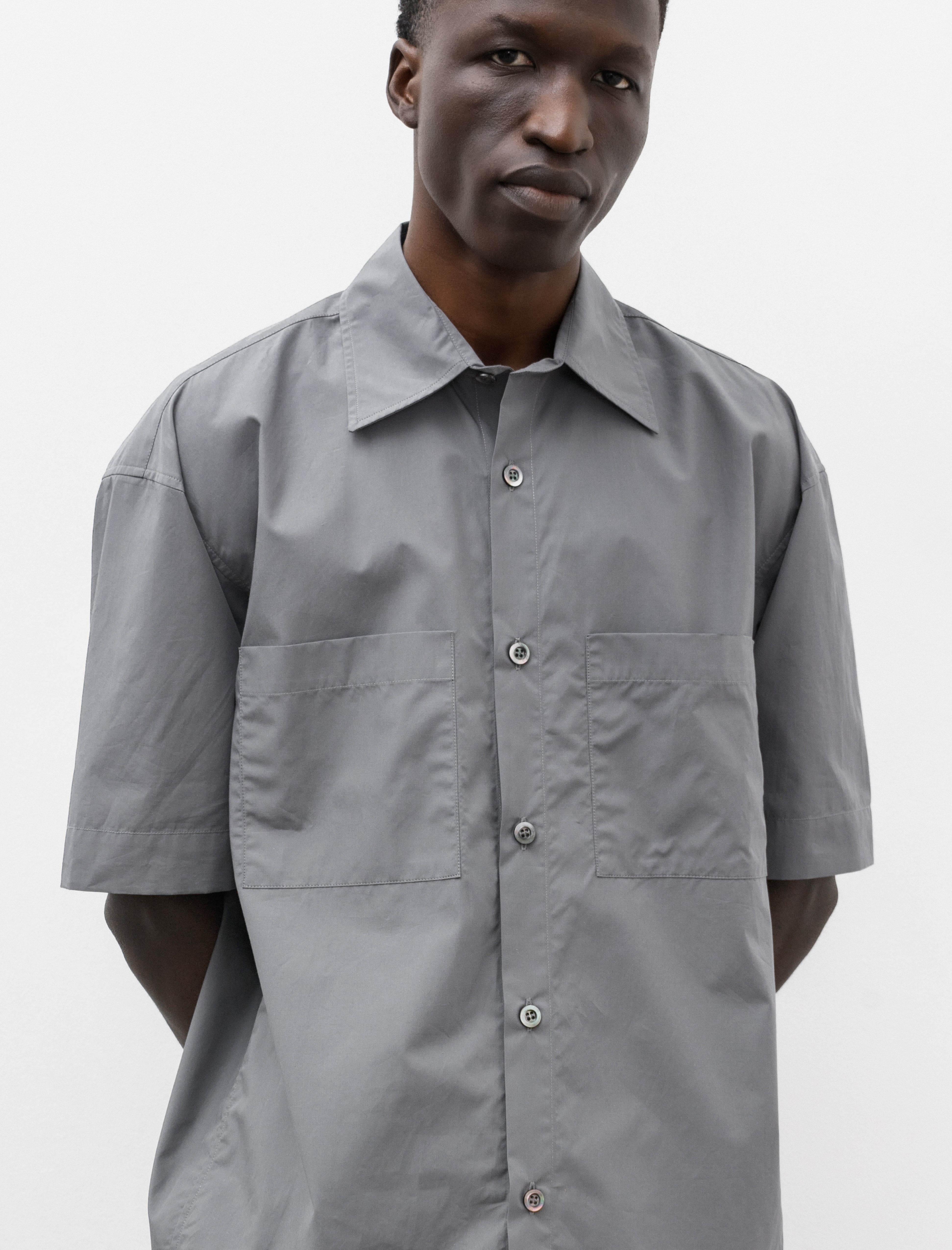 Stereo Short Sleeve Shirt Pima Storm Grey