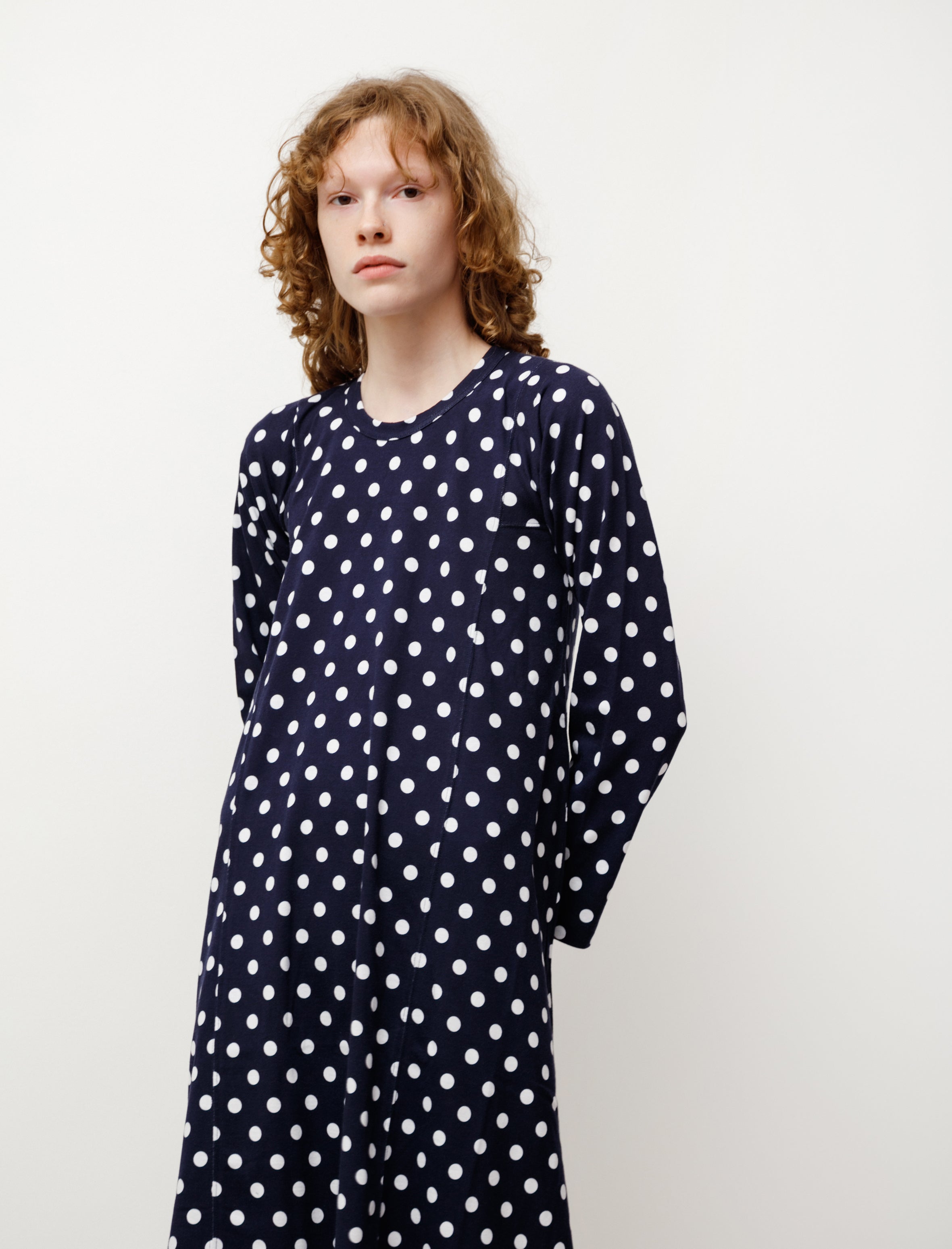 Comme des Garçons Comme des Garçons Panelled Polka Dot Jersey Dress