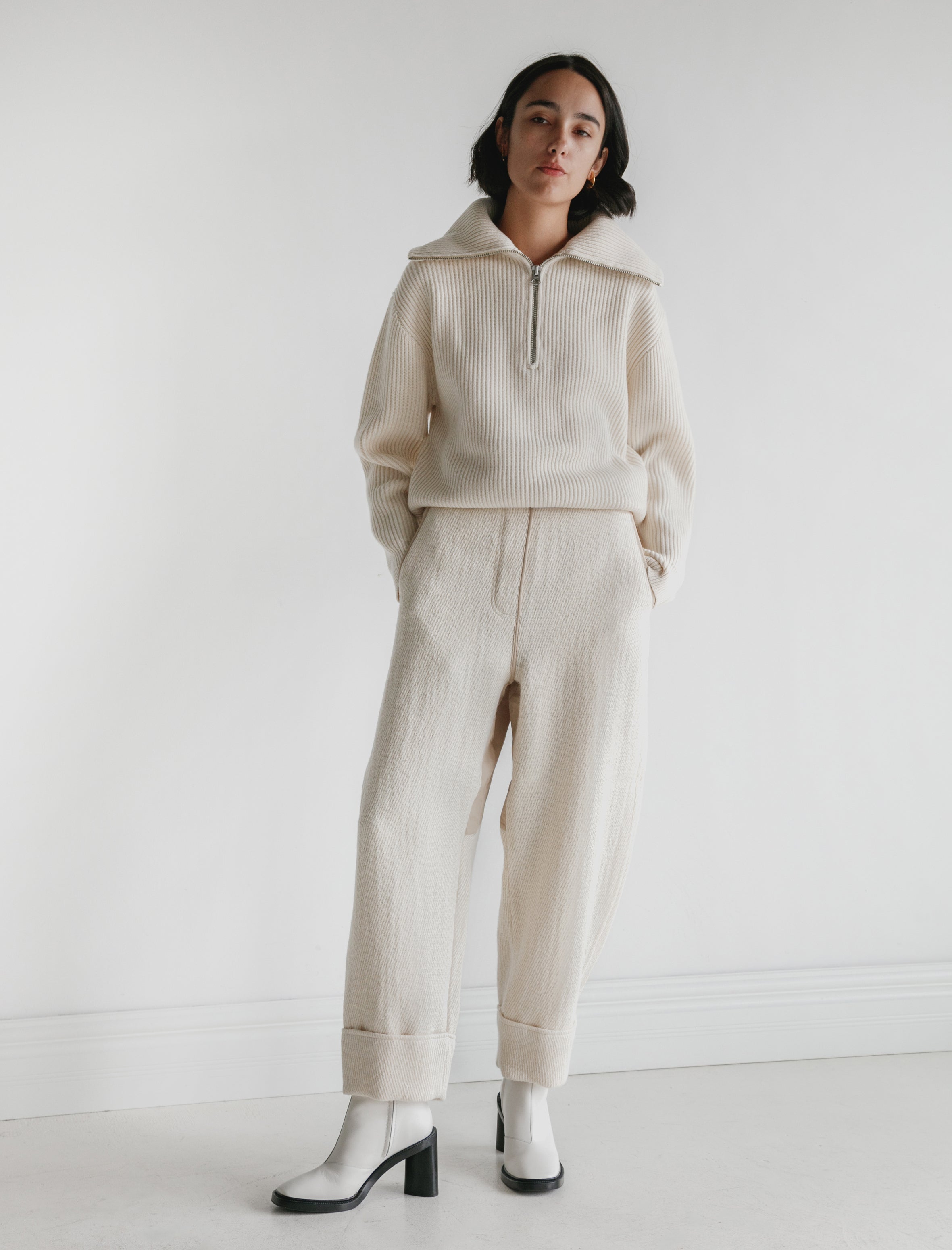 Acne Studios Pannia Twill Pants Ecru