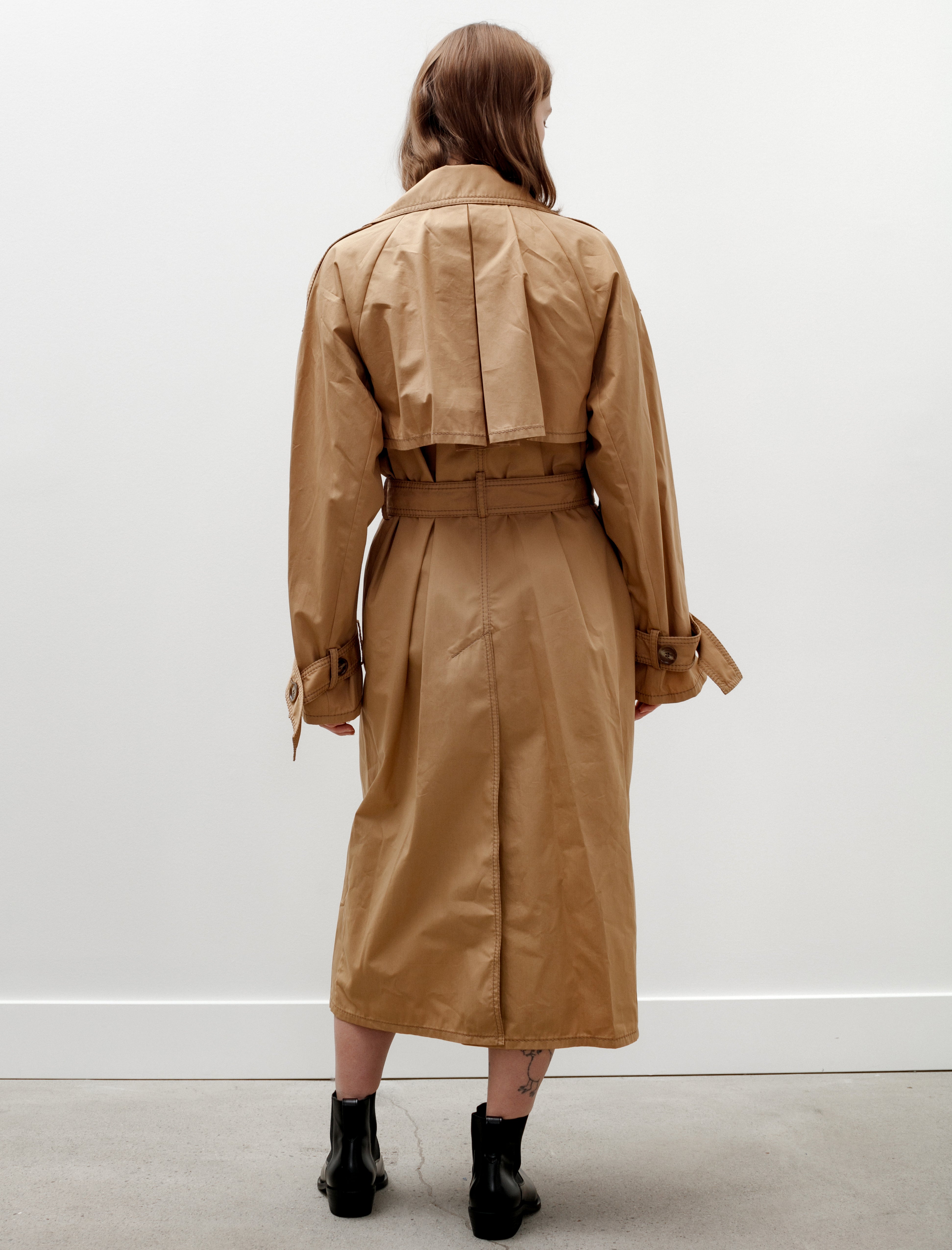 Acne Studios Capelet Trench Coat Khaki Beige