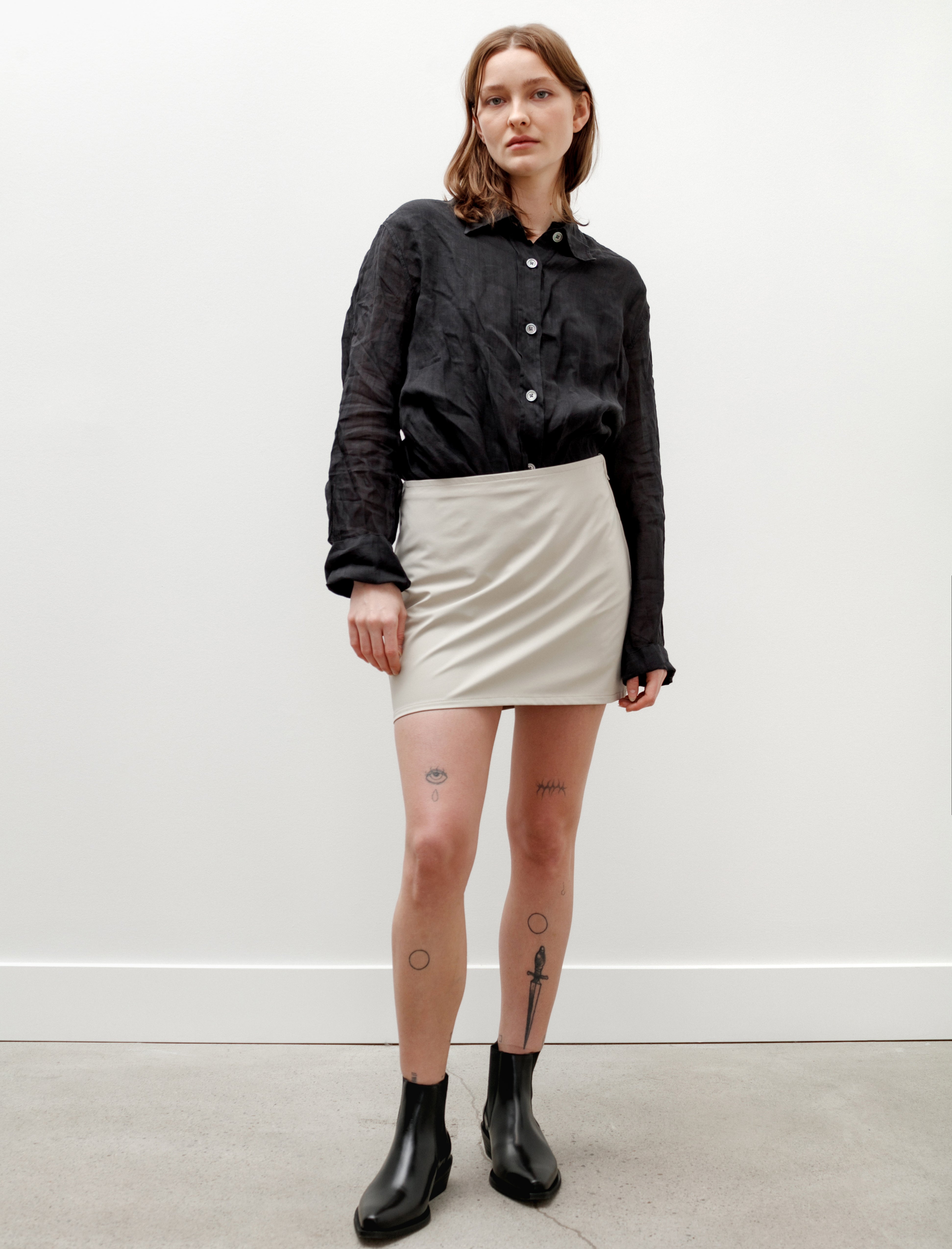 Our Legacy Mini Skirt Dusty White Muted Scuba