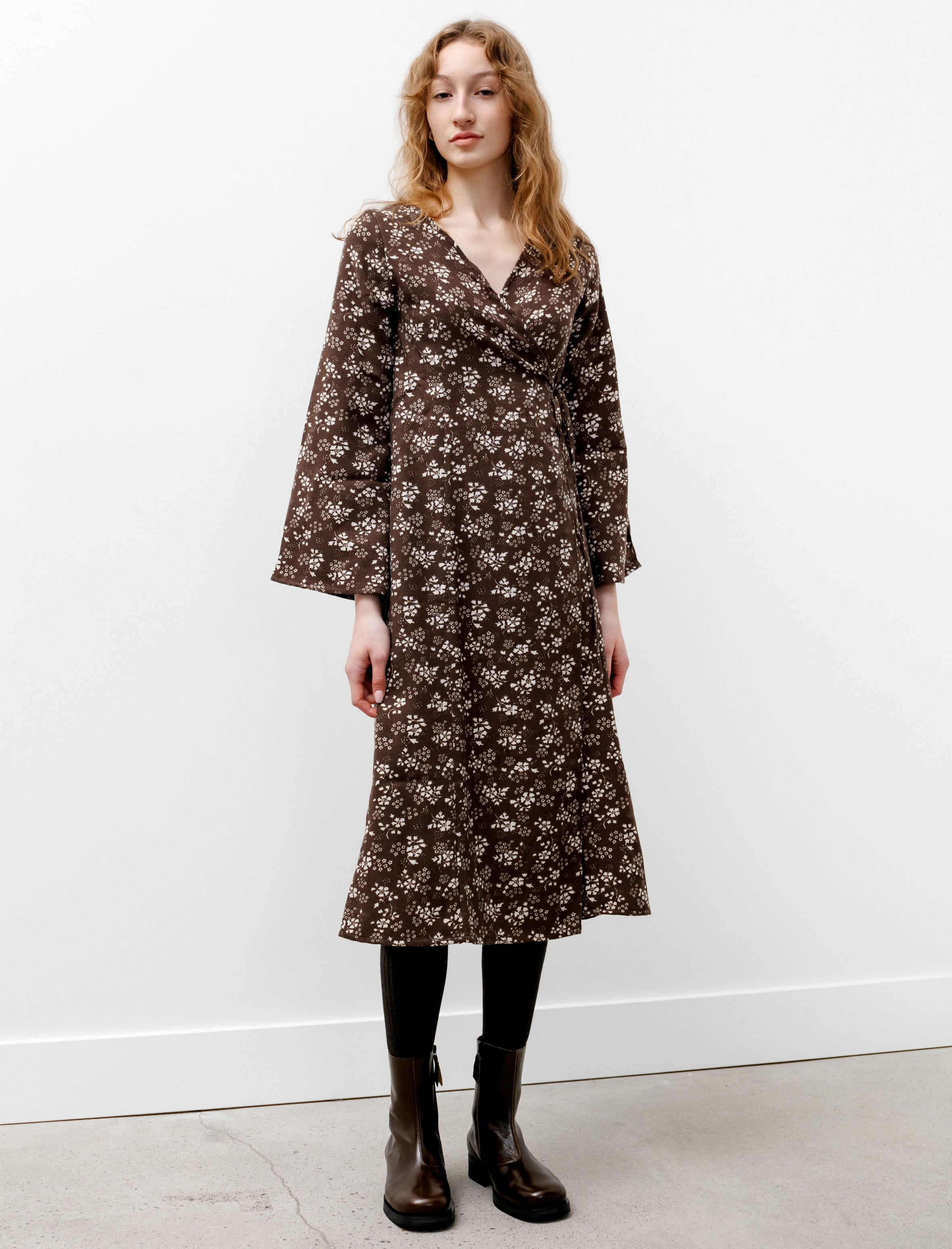 Needles Wrap Dress Wool Viyella Floral