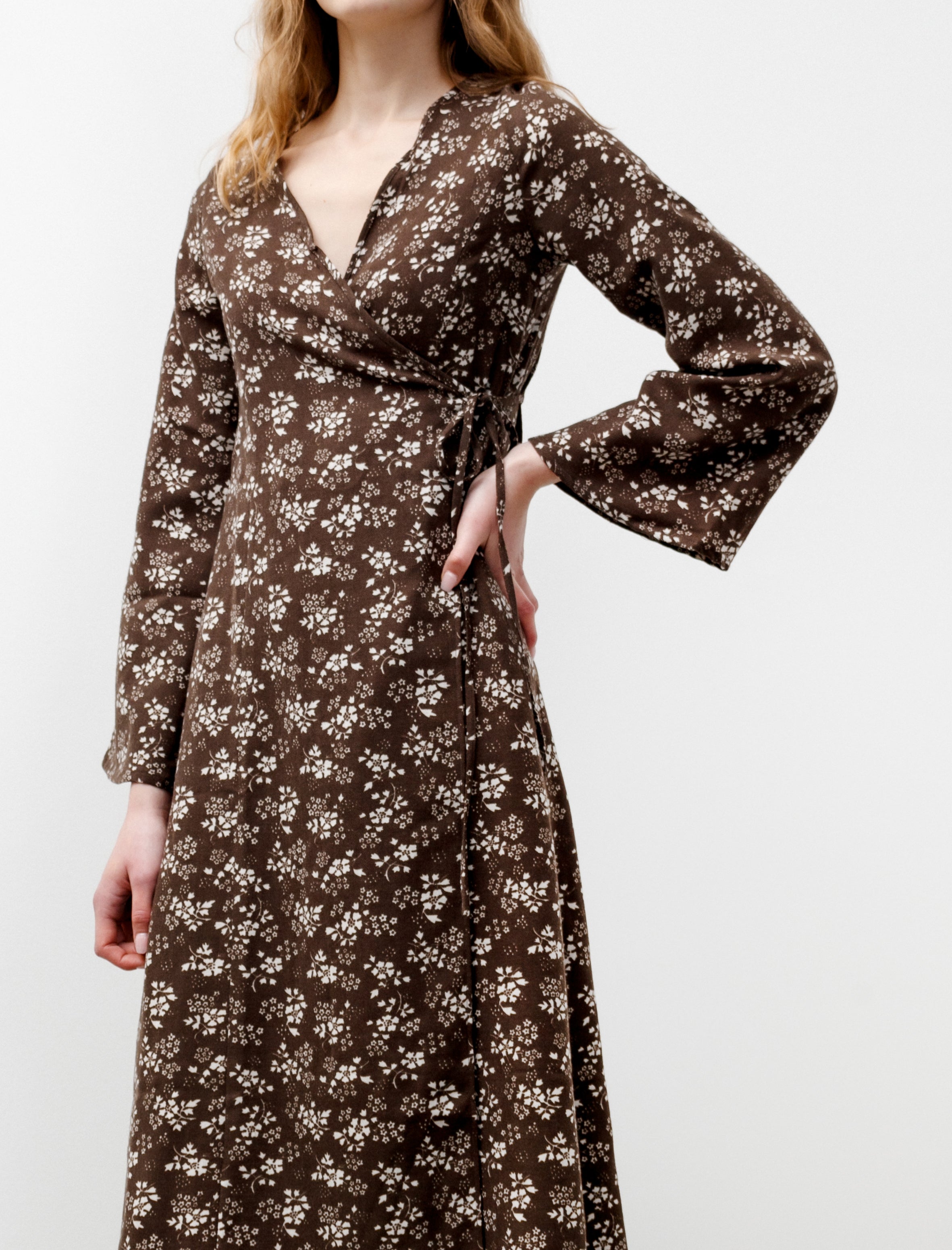 Needles Wrap Dress Wool Viyella Floral