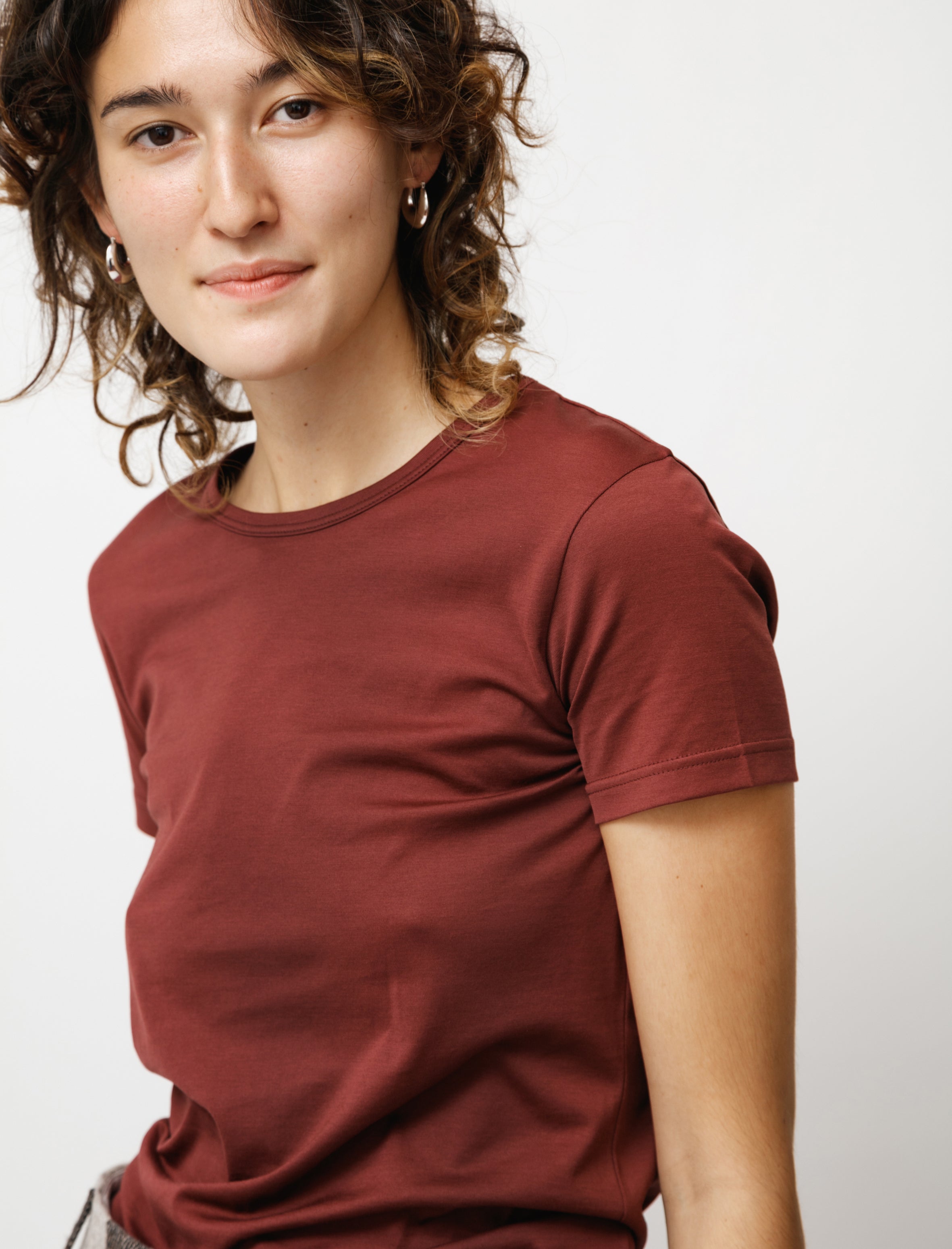 Sunspel Crew Neck T-Shirt Oxblood