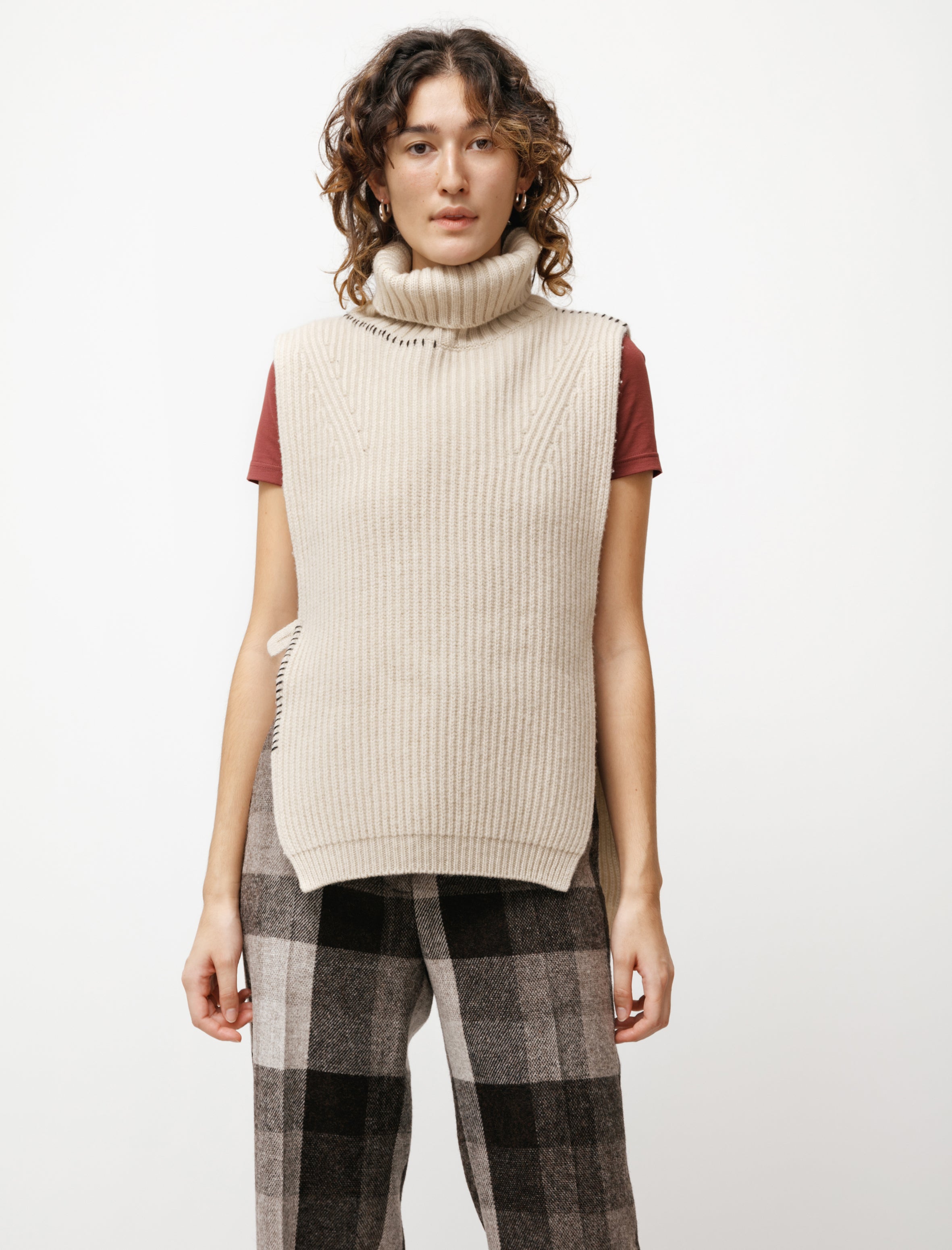 Y's by Yohji Yamamoto Ladder Stitch Knit Dickie Off White