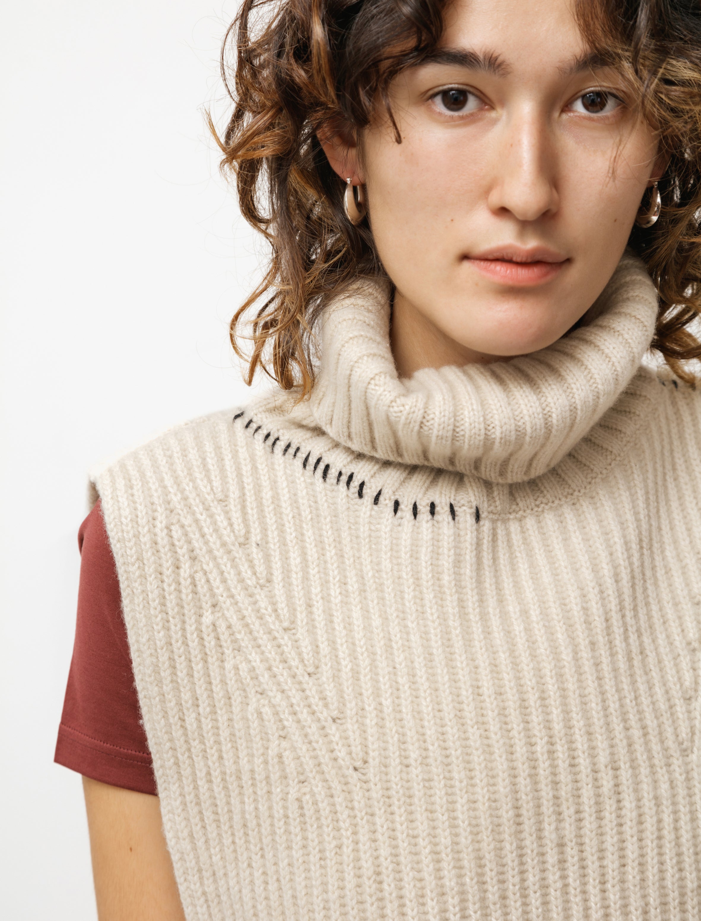 Y's by Yohji Yamamoto Ladder Stitch Knit Dickie Off White