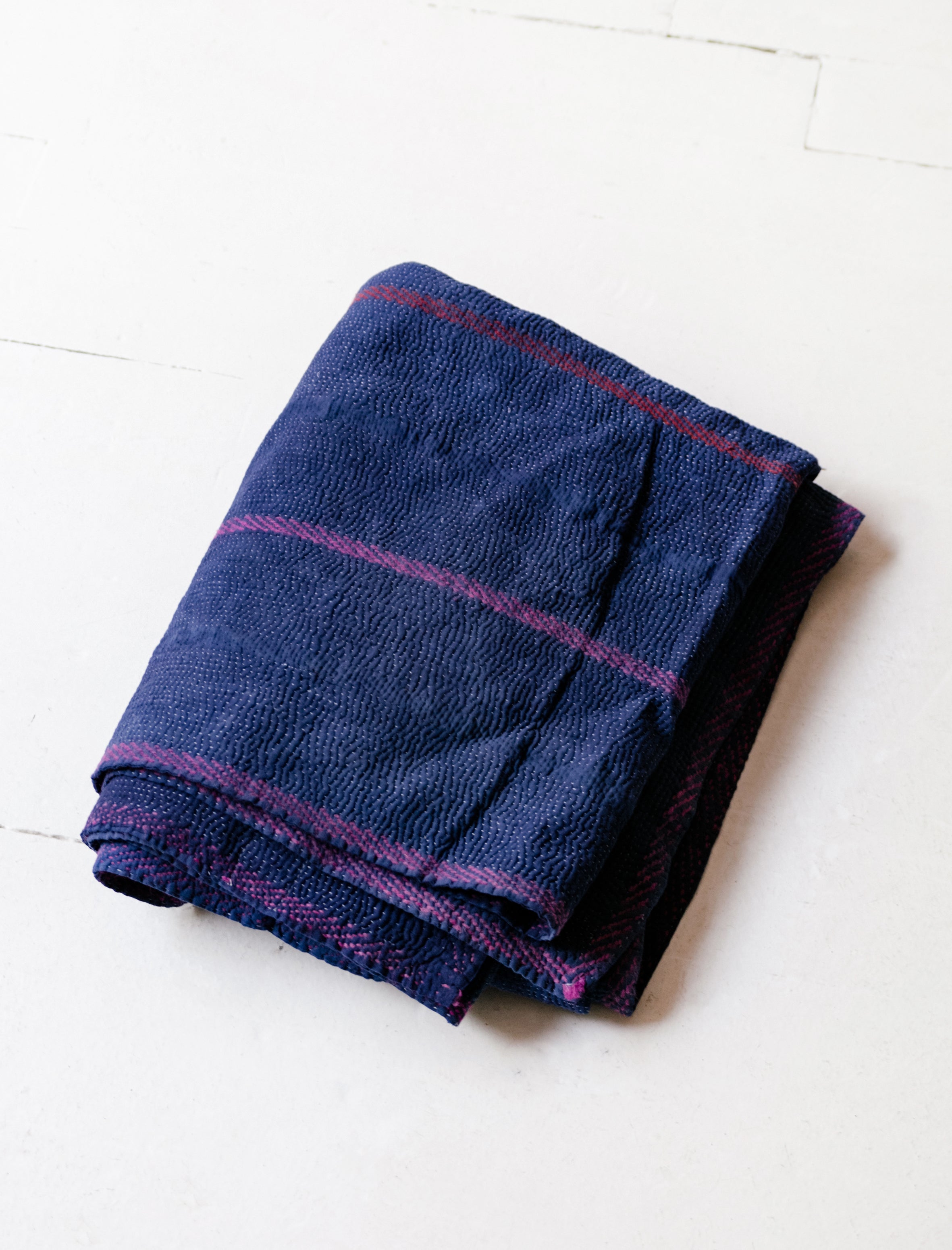 Auntie Oti Indigo Kantha Quilt