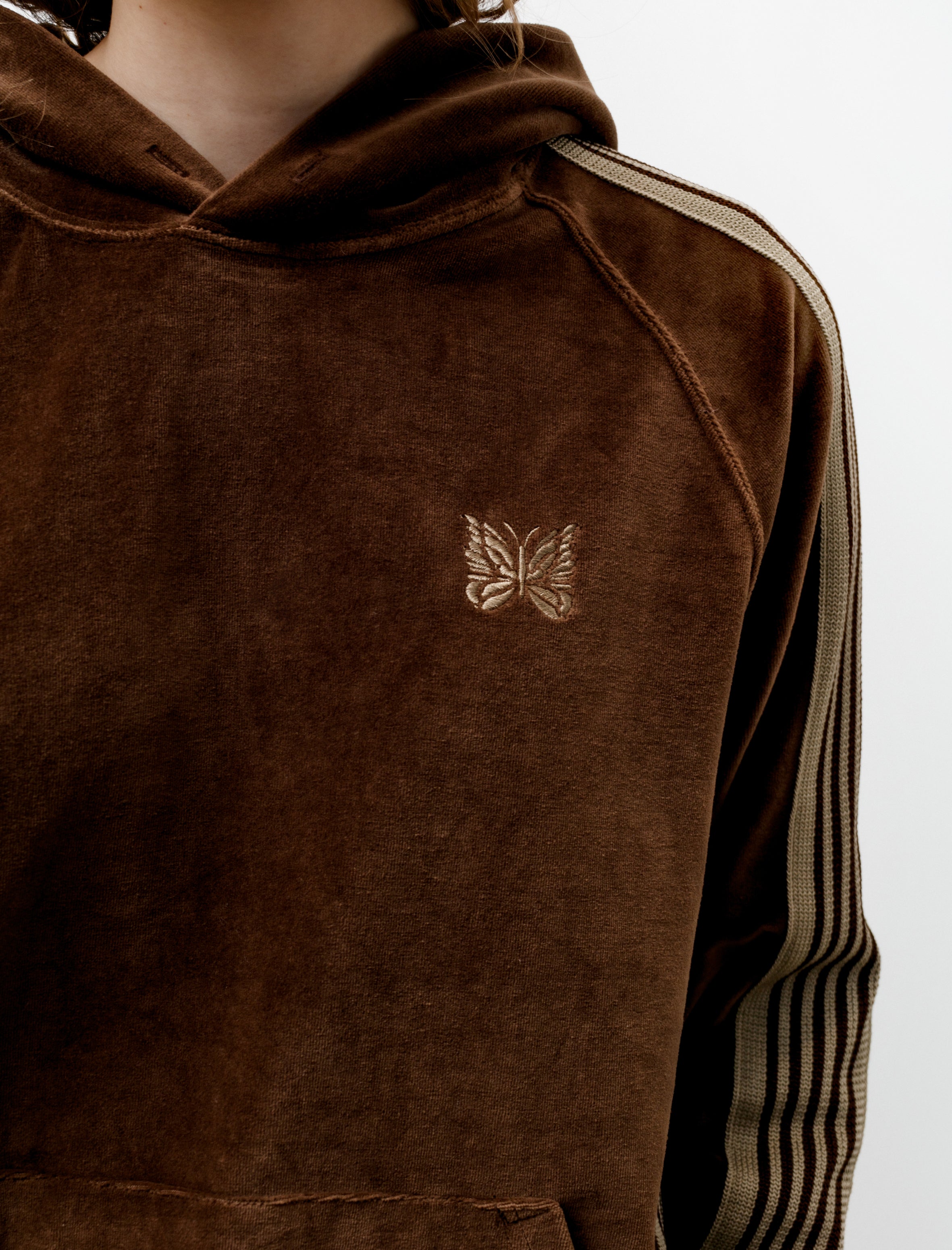 Needles Track Hoody Velour Brown