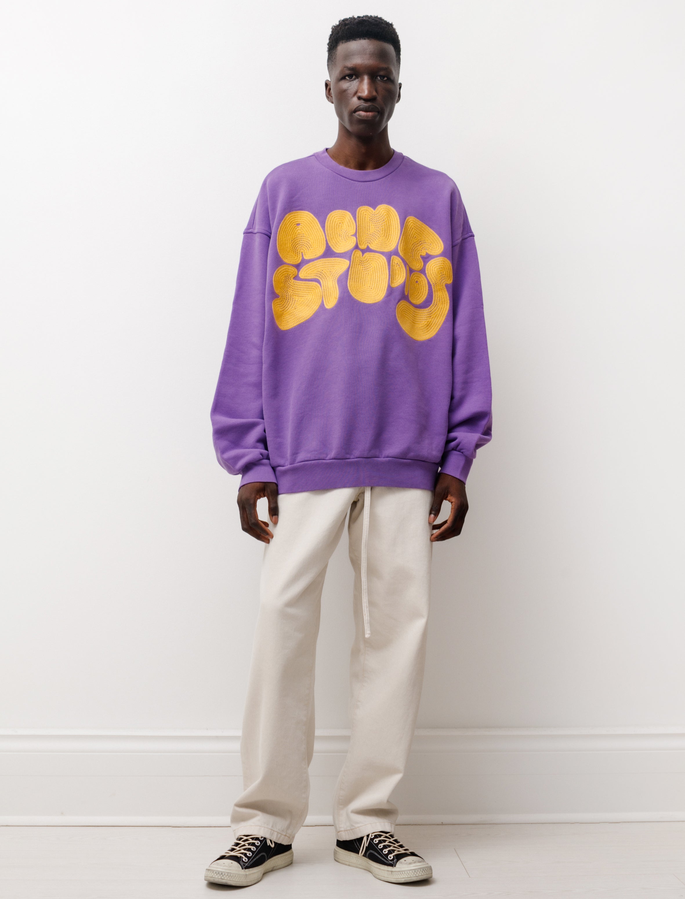 Acne Studios Bubble Logo Crewneck Lilac