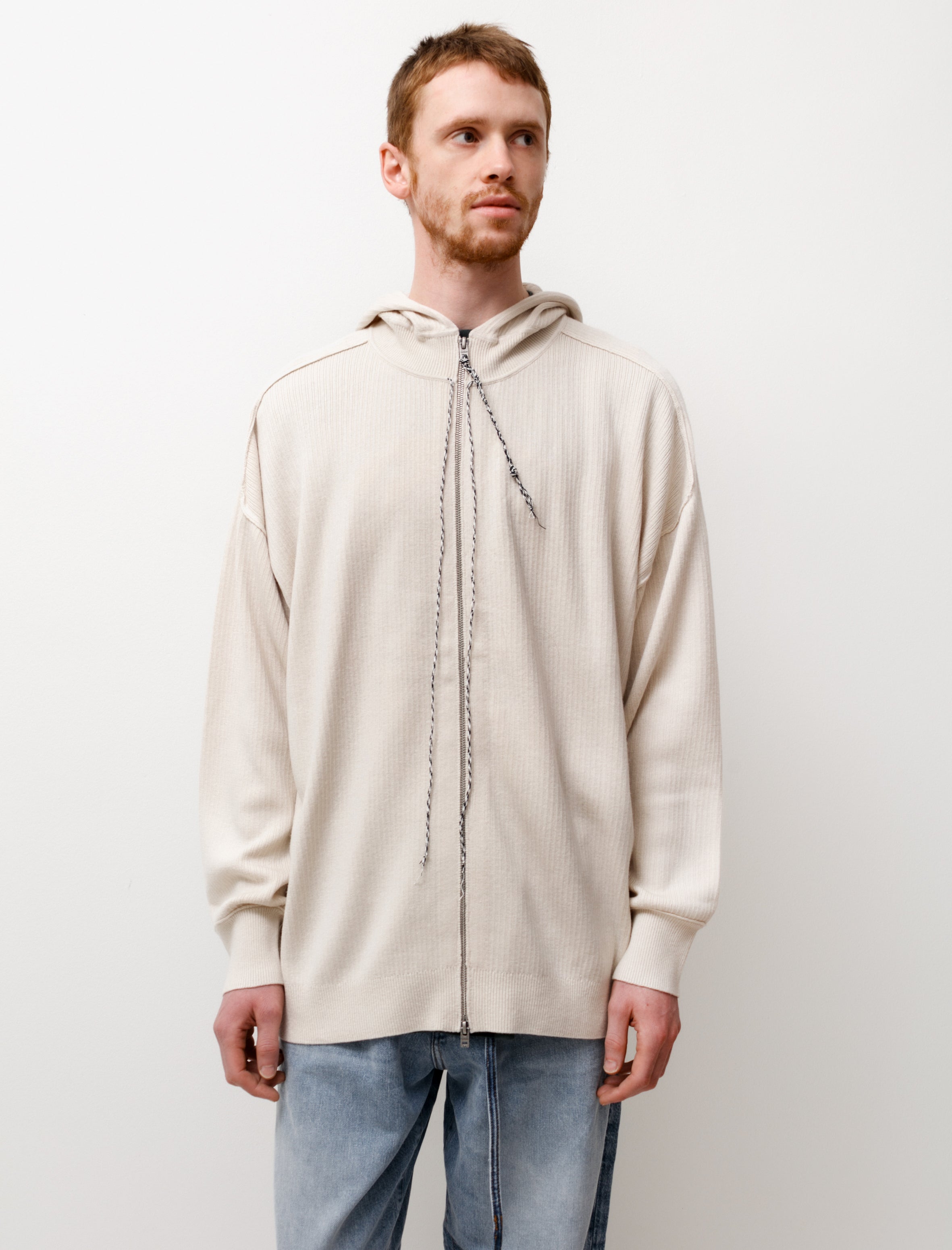 Acne Studios Two Way Zip Hooded Sweater Ecru – Neighbour