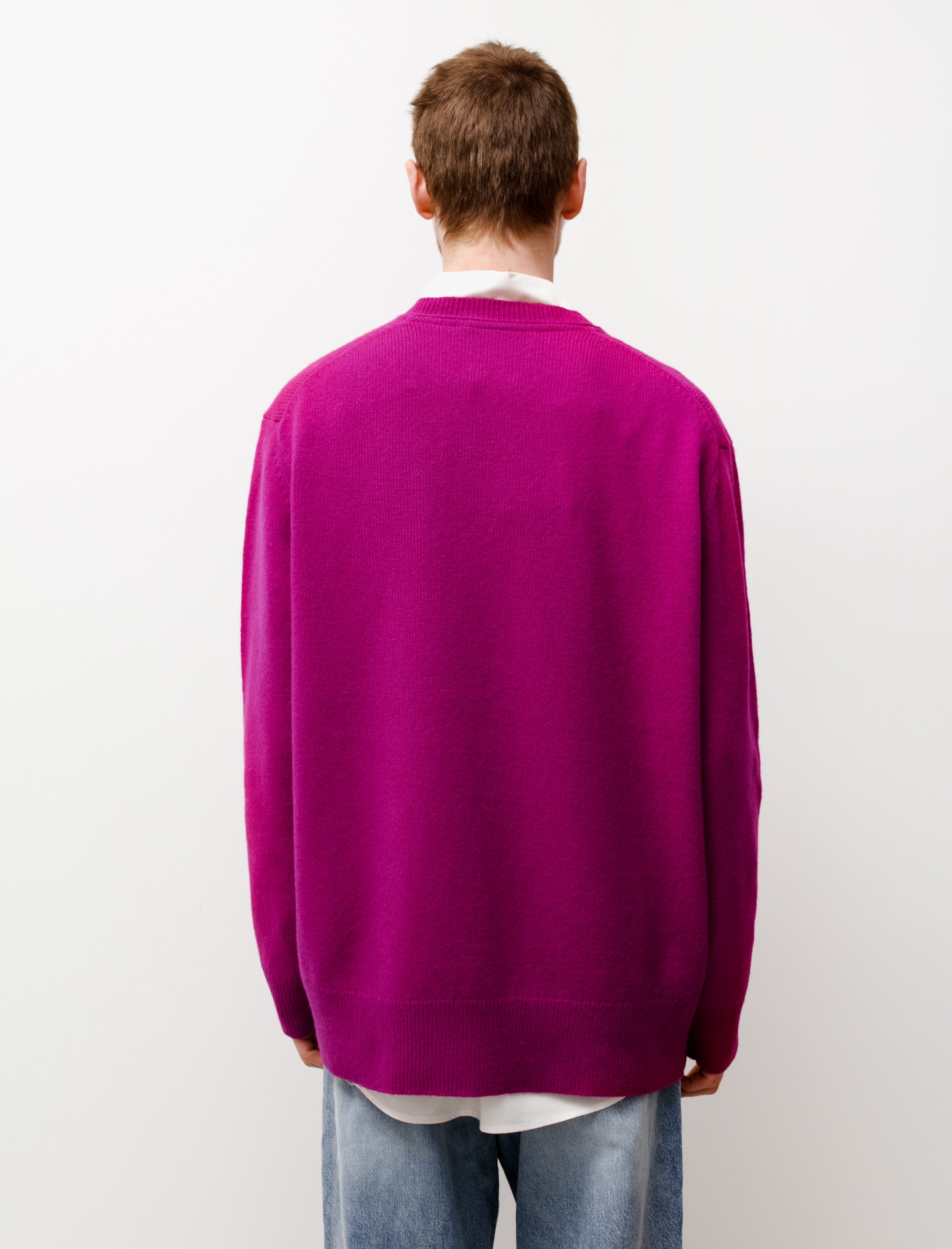 Acne Studios V-Neck Cashmix Sweater Magenta