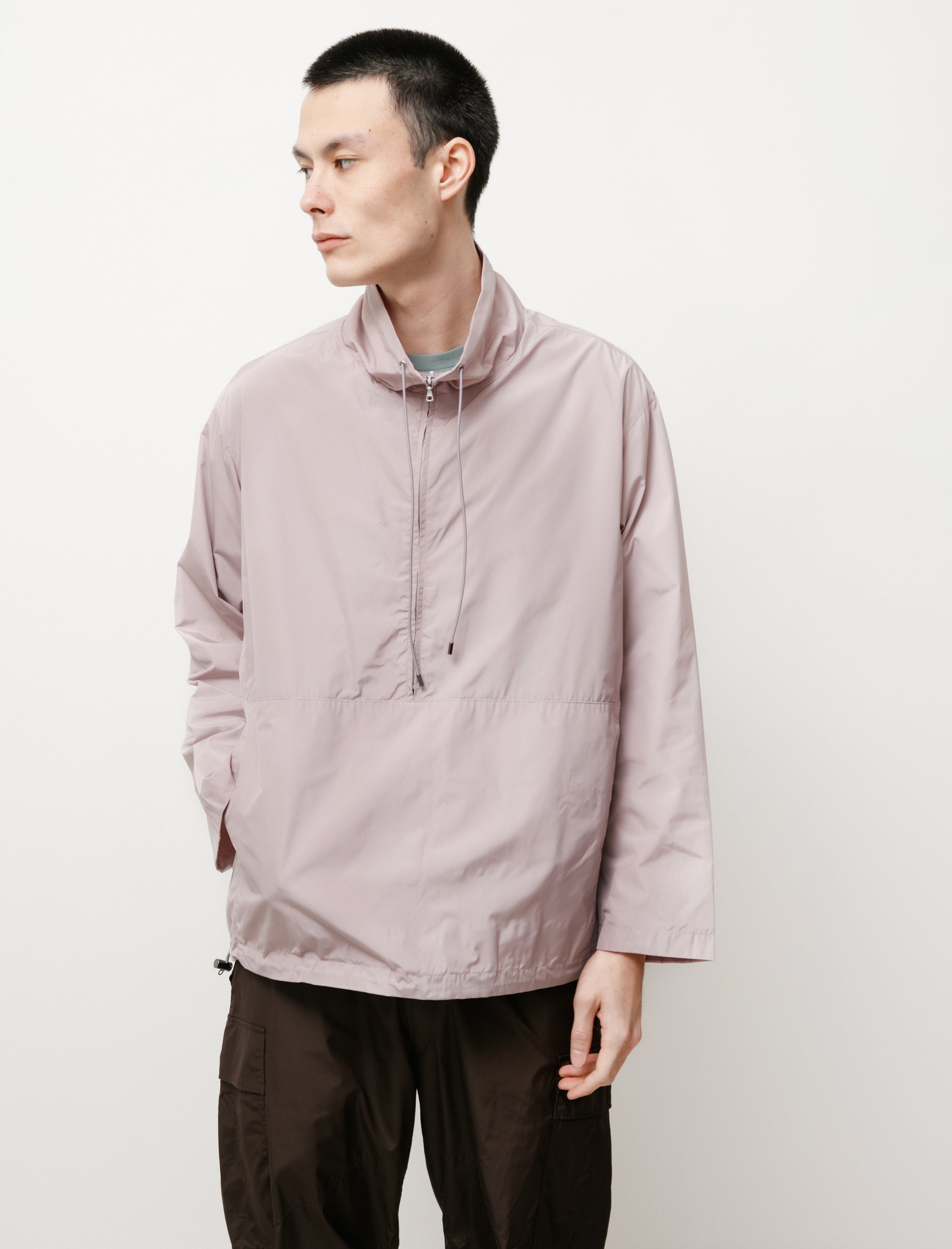 High Count Light Nylon Half Zip Light Purple