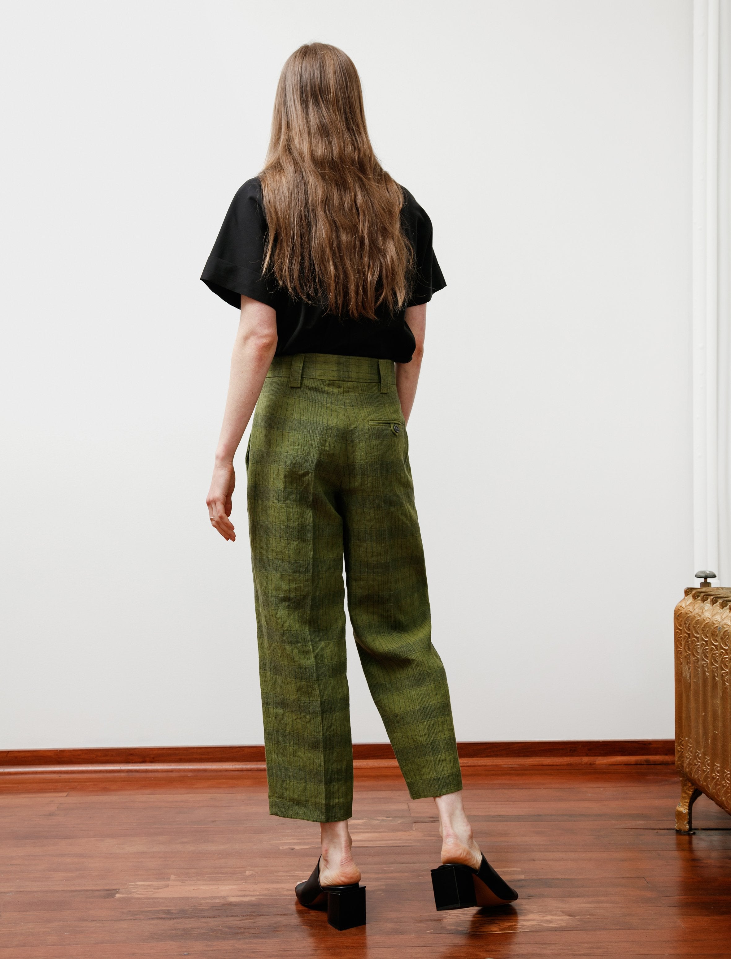 Acne Studios STR02 Check Trousers Green/Grey